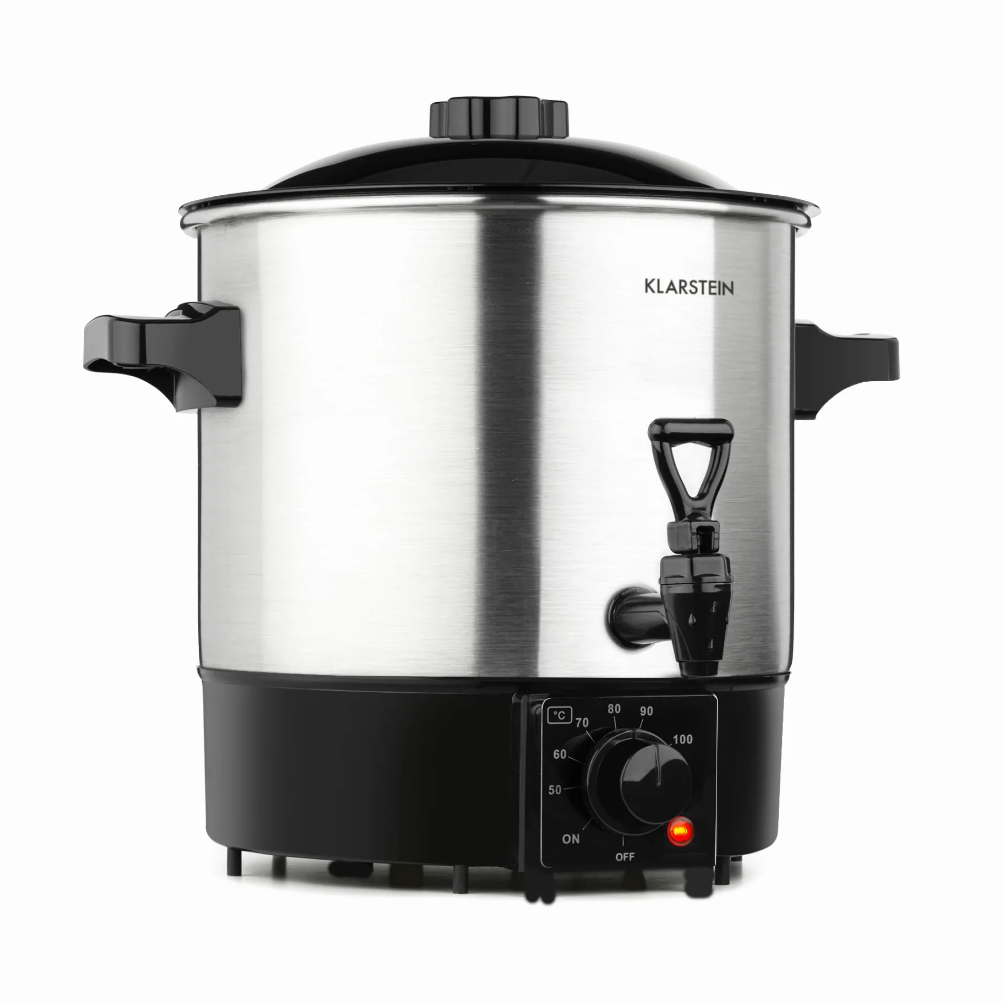 Klarstein Biggie Eco - Stérilisateur automatique et distributeur de boisson, 1000W, 30-100 °C, volume de 9L, robinet, voyants de contôle, grille de stérilisation fournie