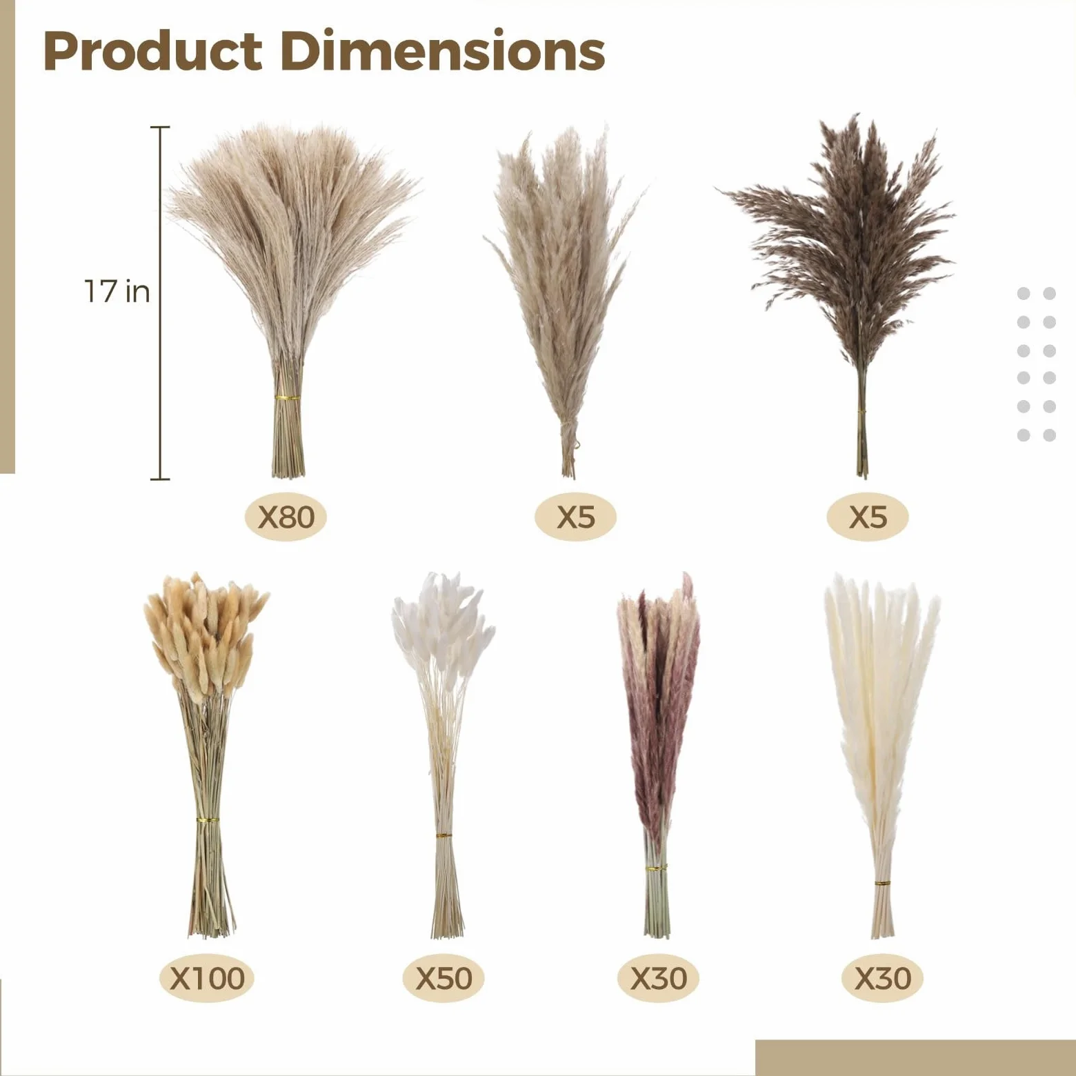 Lot de 300 herbes de la pampa séchées, eucalyptus et queue de lapin, décoration bohème de mariage et de salon