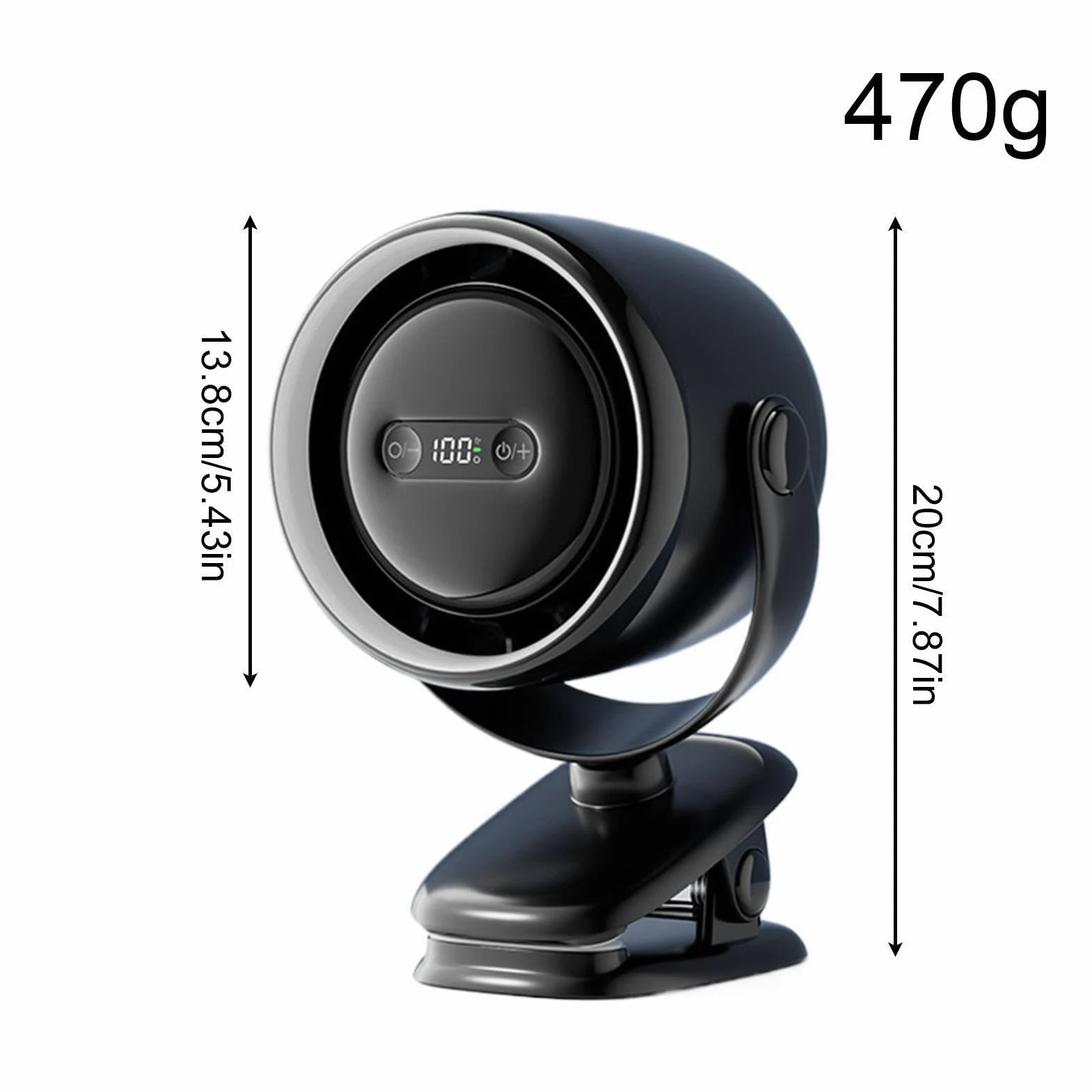 Petit Ventilateur Clip Rechargeable, refroidissement à 100 vitesses | Mini ventilateur personnel à piles pour Maison Chambre Voiture SUV Camping-car Camion Camping Plage Été