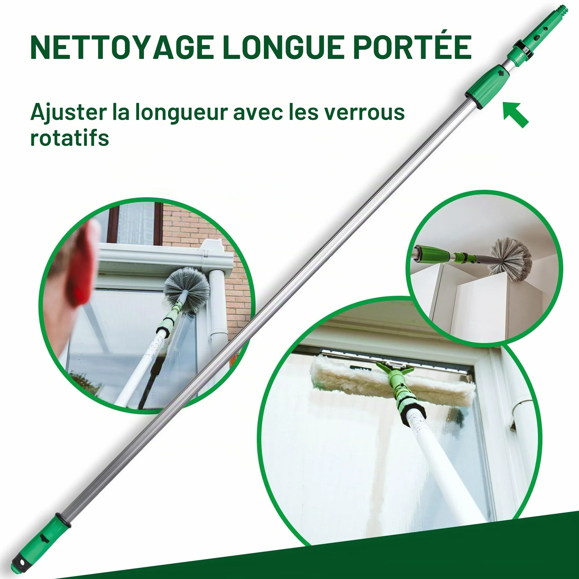 Unger Optiloc Barre télescopique en 2 Parties - 1,25 m