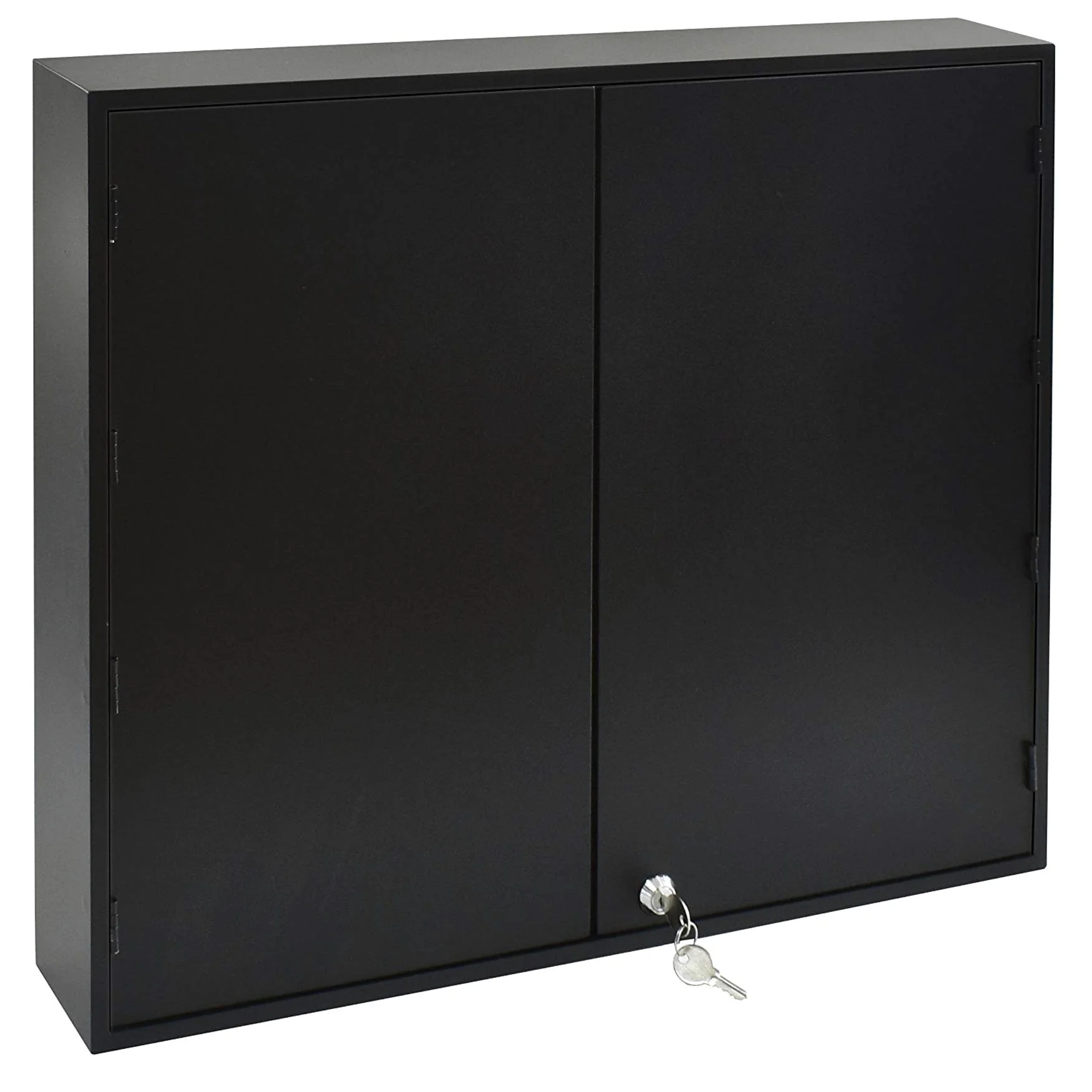 Acrimet Organisateur Armoire à Clés Mural en MDF pour 128 Clés avec Serrure (128 Porte-clés Gris fumée et 128 étiquettes) (Armoire Noir)