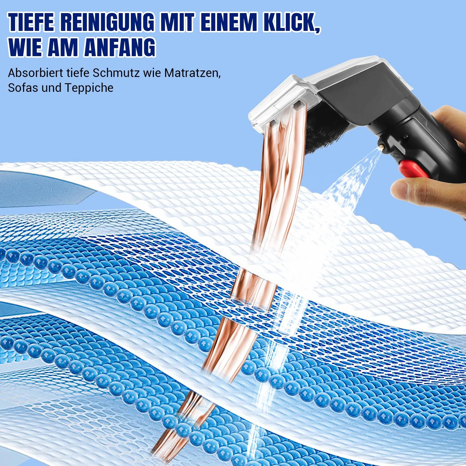 Nettoyeur de taches 5000 W (ouragan) – Aspirateur à main humide pour voiture, canapé, coussins, tapis, escaliers