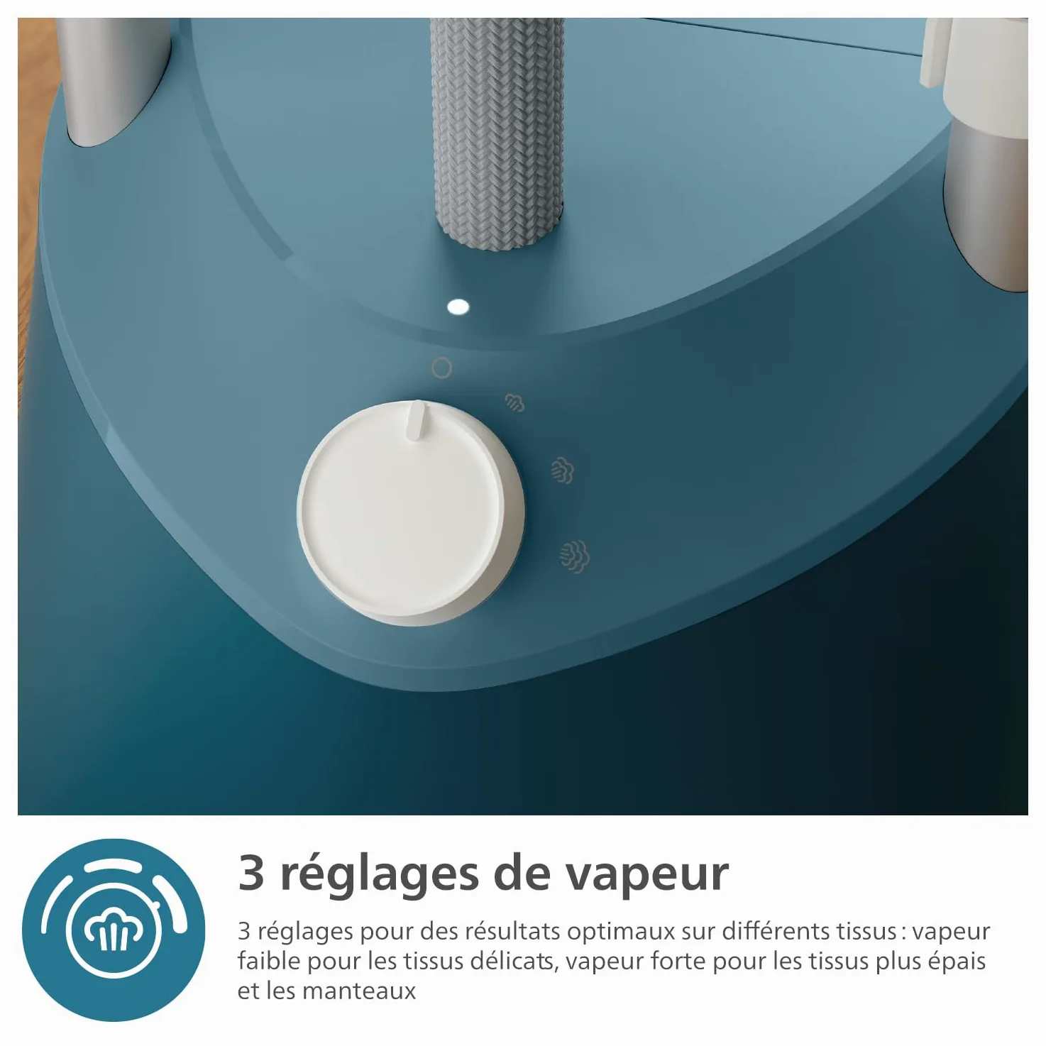 Philips Défroisseur Série 1000 - Steamer 1800W, Grand réservoir 1.8L, 3 réglages vapeur, StyleBoard intégré, Défroissage facile, prêt en 30sec, Élimination de 99,9% des bactéries, Blanc (STE1040/20)