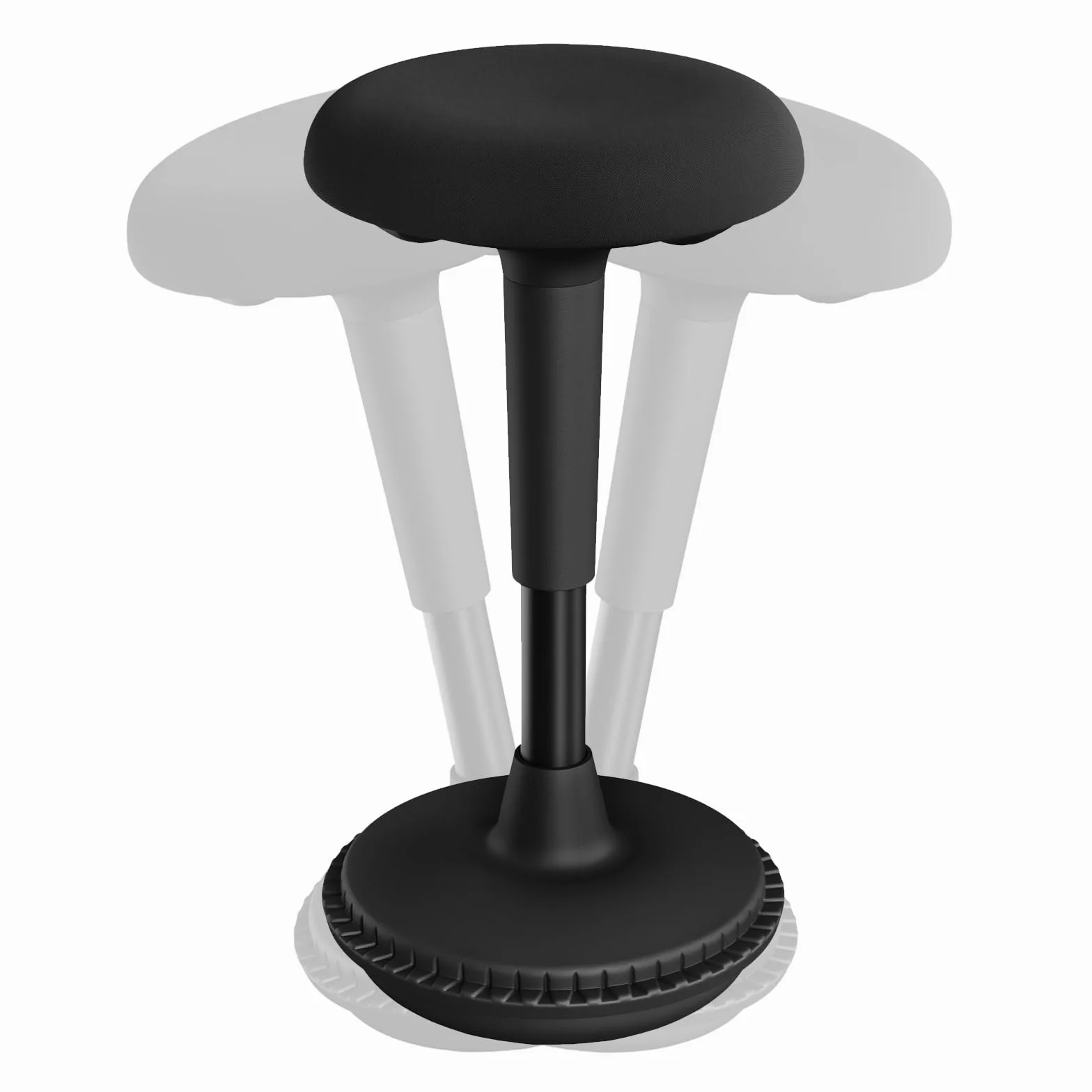 WOLTU Tabouret Ergonomique à Bascule, Tabouret Dynamique, Siège Assis-Debout Pivotant, Hauteur Réglable 55,5 à 74 cm, pour Bureau à Domicile, Noir
