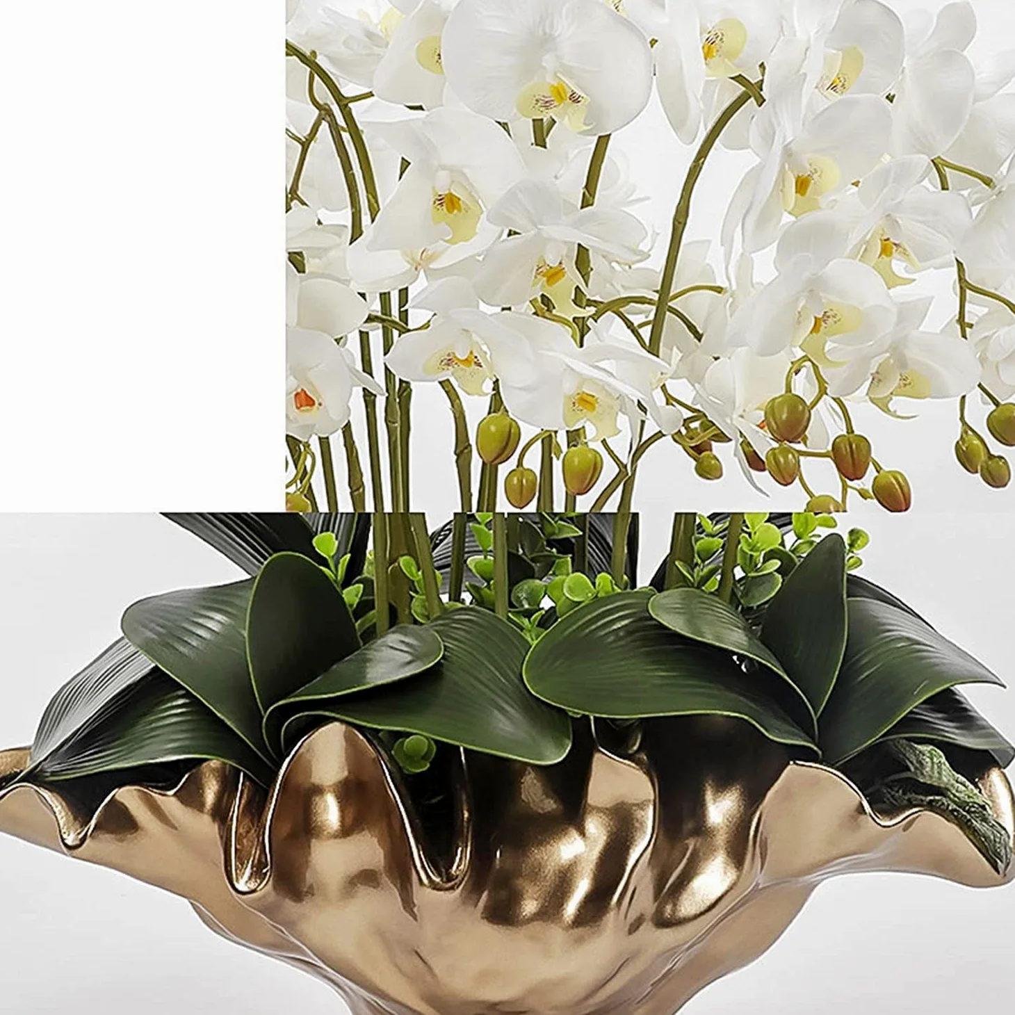 Fleurs artificielles, Fausses orchidées, orchidées décoratives, Centre de Table Artificiel, Grande orchidée Artificielle, Fausse Plante en Pot, Ensemble de Fleurs artificielles, Belle Forme