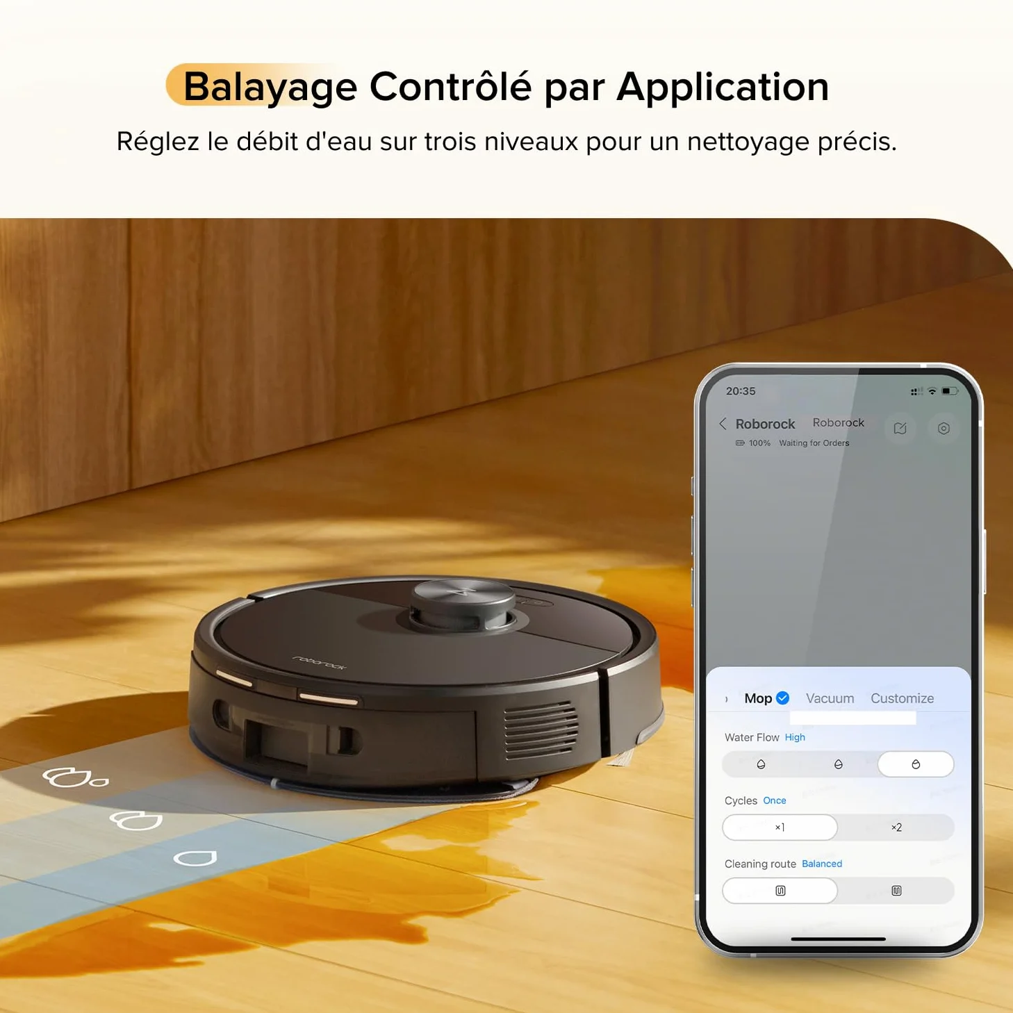 roborock Q7 M5 Set Aspirateur Robot Laveur 10 000 Pa, Double Conception Anti-Enchevêtrement, Durée de Nettoyage Prolongée, Navigation avec LiDAR Précis, APP, Noir