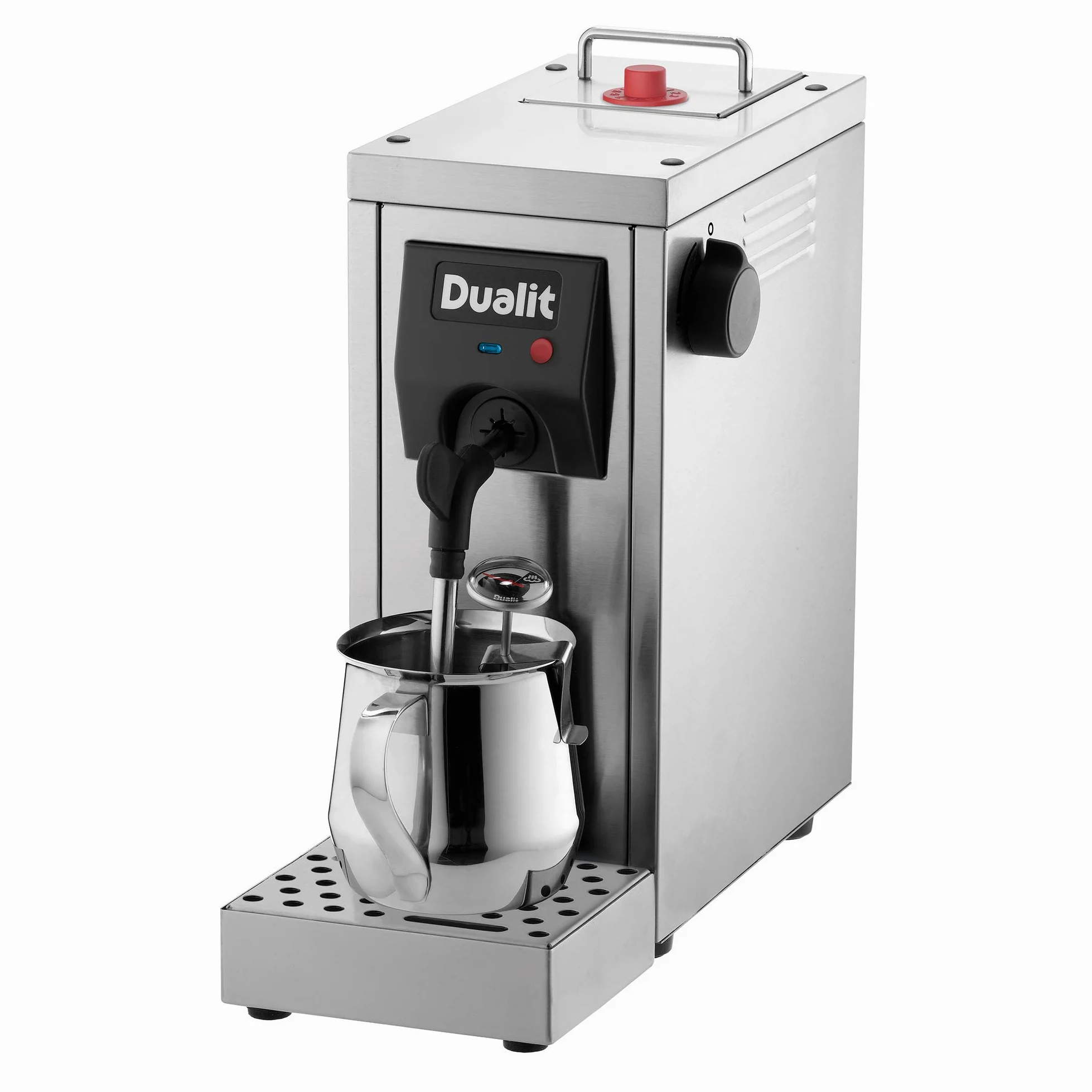 Dualit Cino - Steamer à lait - 850 ml - Acier inoxydable brossé avec finition argentée - Portable et compact