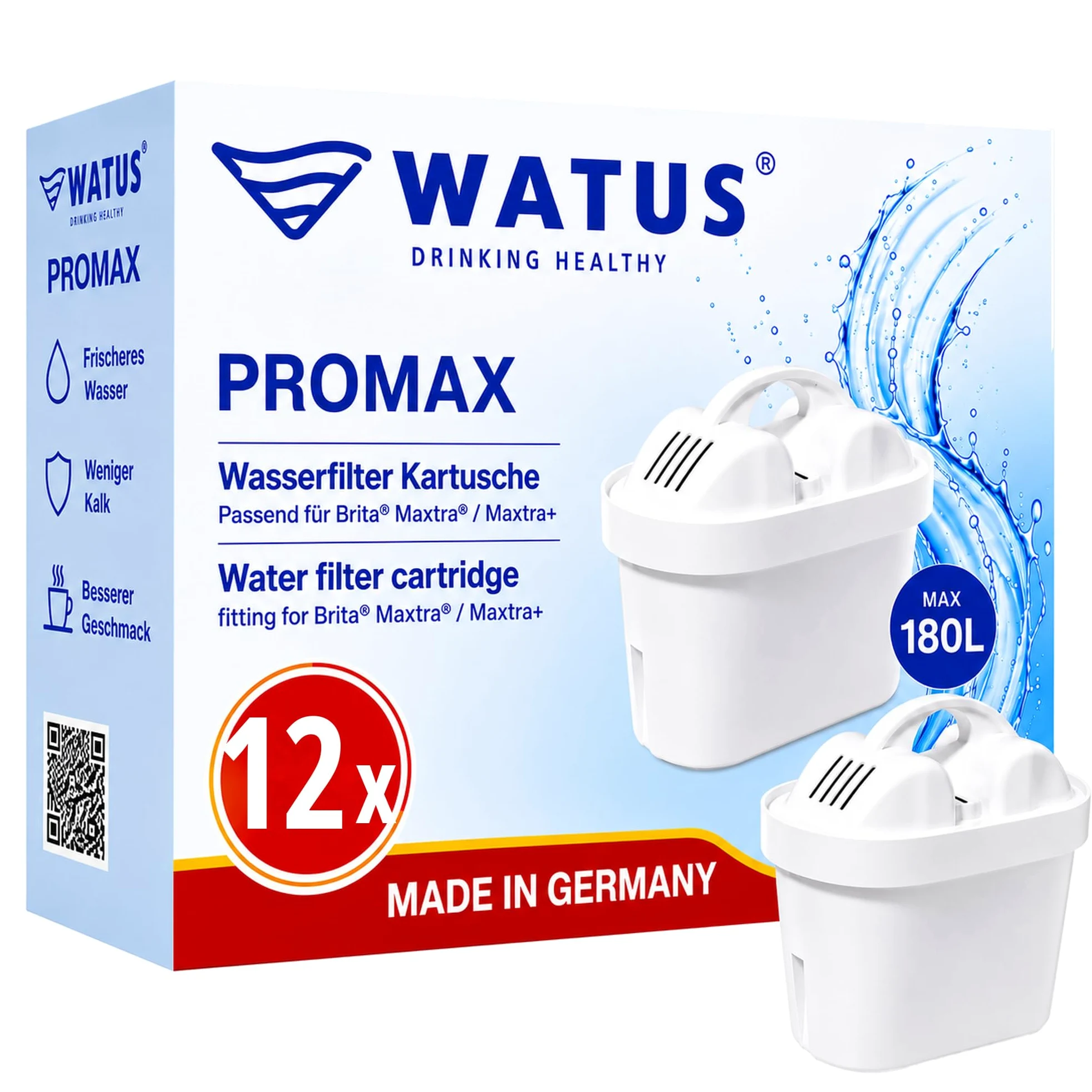 Cartouche filtrante de rechange Brita Marella pour carafe filtrante Brita Maxtra+ Plus, Maxtra Pro. Fabriquée en Allemagne (12)