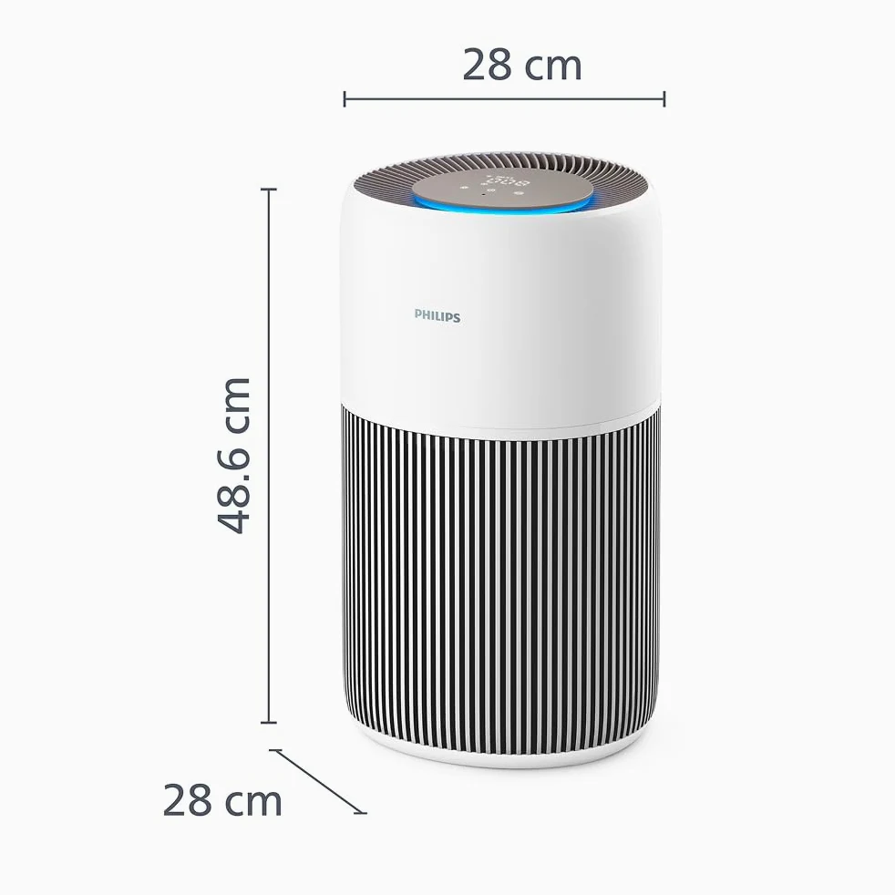 Philips Purificateur d'air Série 2200 - Filtre à charbon actif et HEPA NanoProtect, CADR 400m³/h pour 104m², Pour personnes allergiques, Ultra-silencieux, Filtre intelligent et durable (AC2210/10)