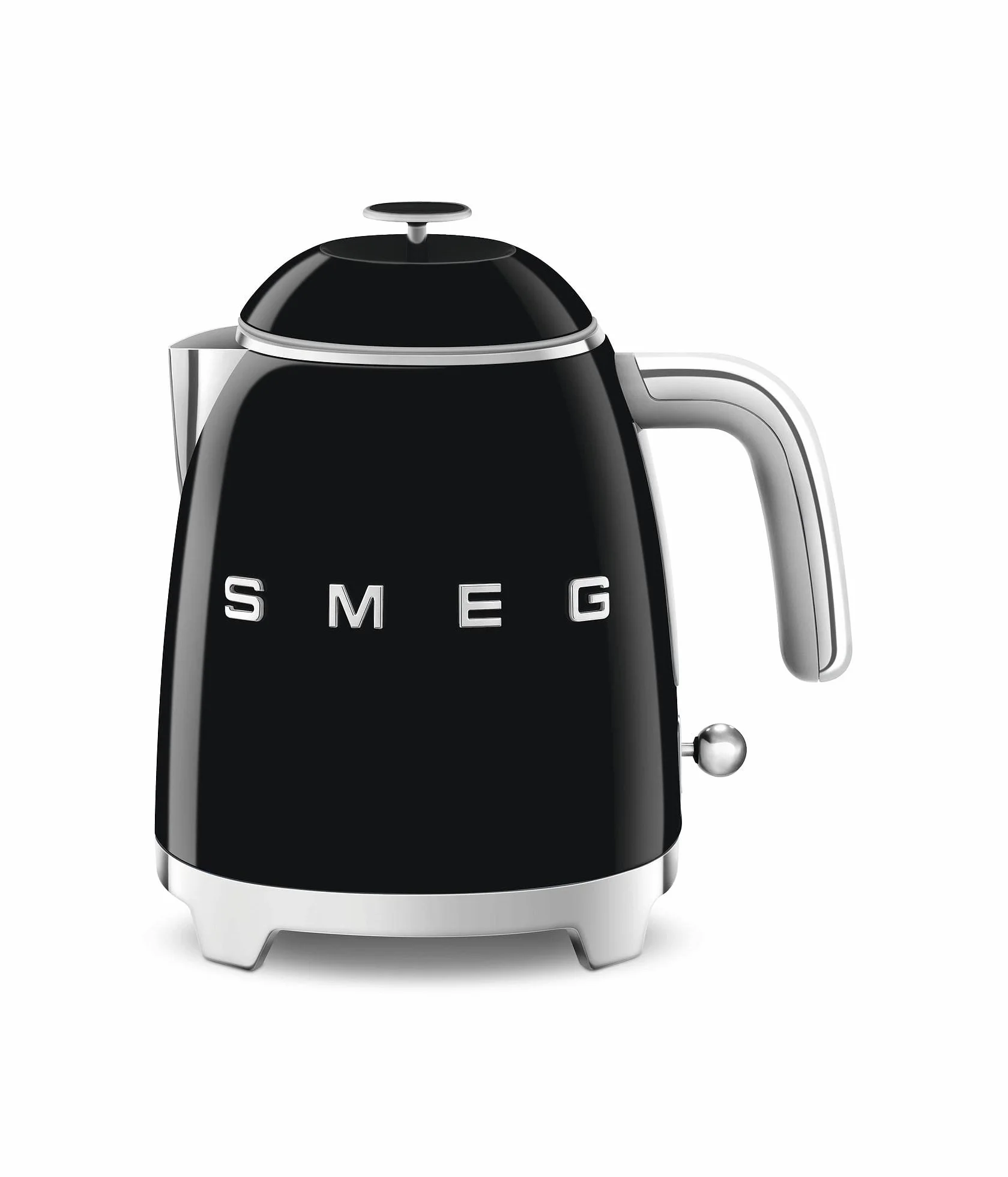 Smeg, Petite Bouilloire Électrique KLF05BLEU 0,8 L, Filtre Inox, Arrêt Automatique de Sécurité, Indicateur de Niveau d'Eau, Base Antidérapante et Range Cordon Intégré, Puissance 1400W, Noir