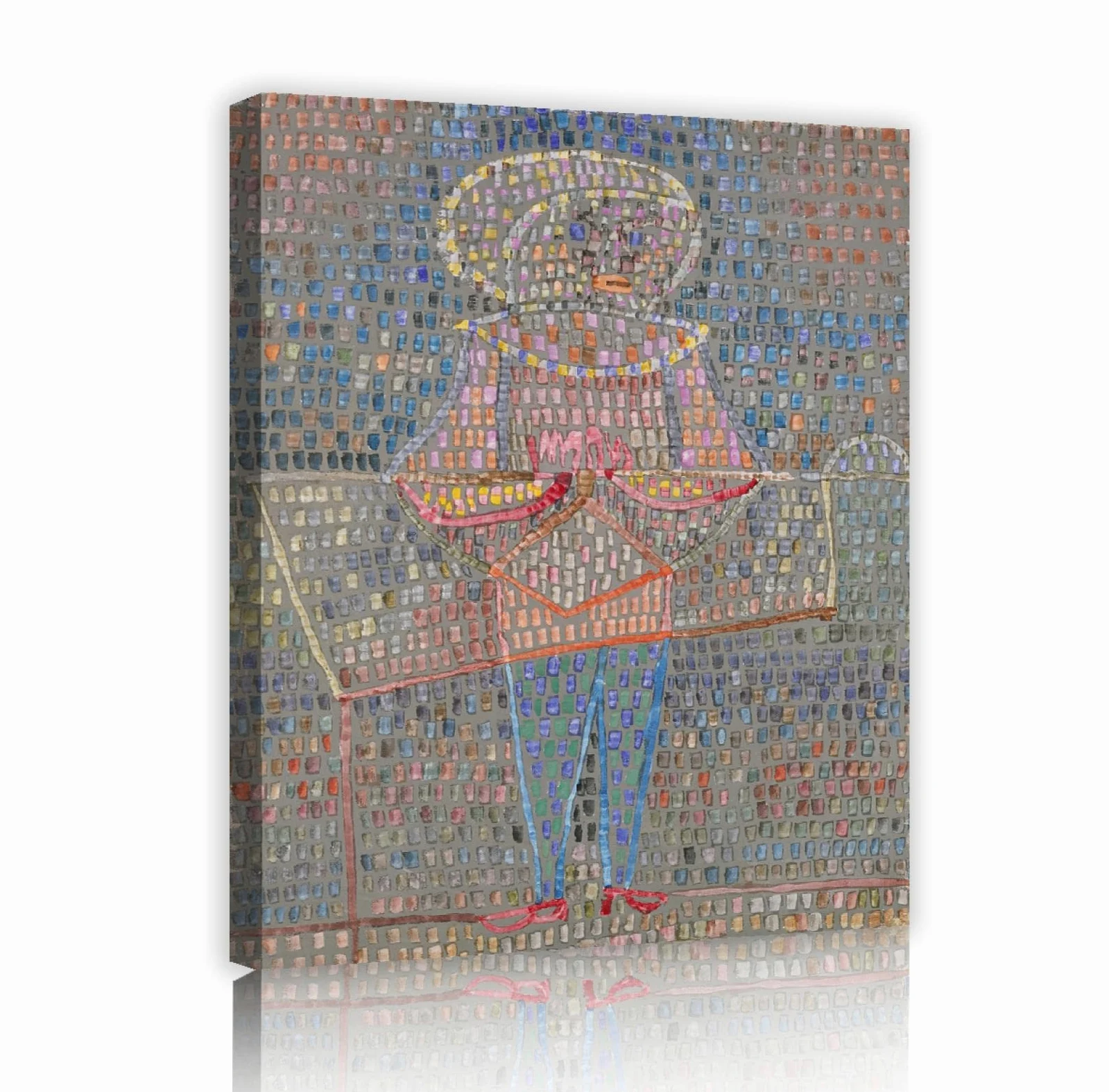 Via Vela Impression sur toile de style expressionnisme garçon en déguisement abstrait célèbres peintures oeuvre d’art affiche art mural pour salon décor intérieure 40x53cm cadre intérieur