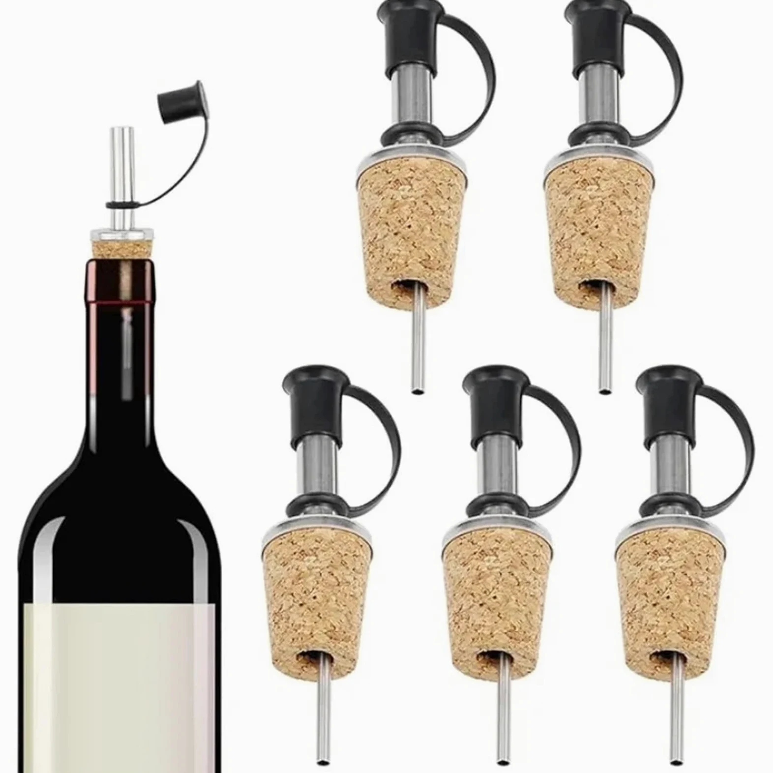 Bouchons à vin 30 pièces verseur de liège en bois for rouge Champagne bière bouchon bouteille outils dégustation fournitures fête d'anniversaire mariage(B bend)