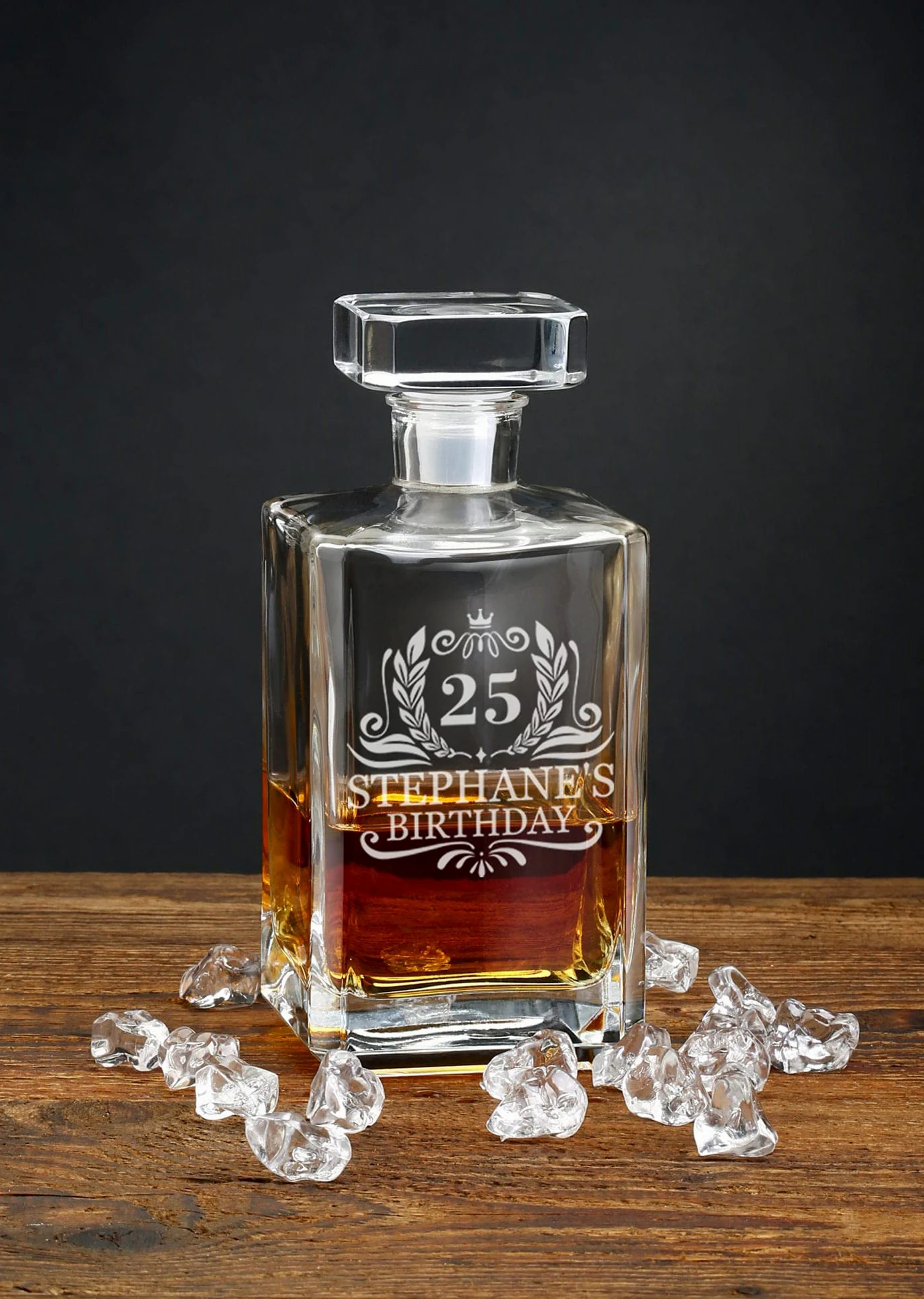 Carafe Whisky Personnalisée avec Texte Gravé au Laser, Différents Designs, Cadeau d'Anniversaire Unique pour Mari, Taille 700ml