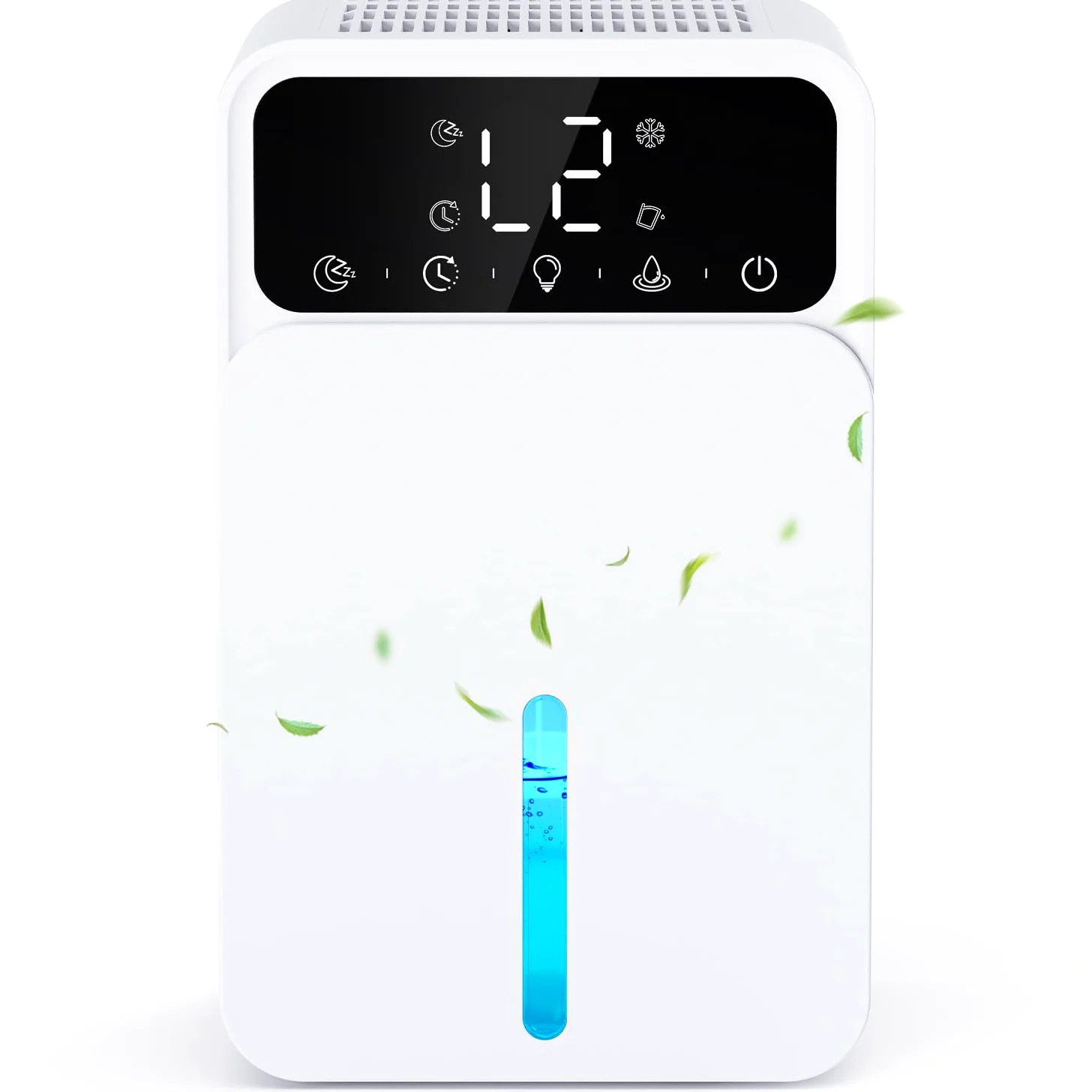 Déshumidificateur d’air électrique 1500mL – avec minuterie, dégivrage auto, arrêt auto, silencieux, 7 lumières LED – pour salle de bain, armoire, chambre à coucher