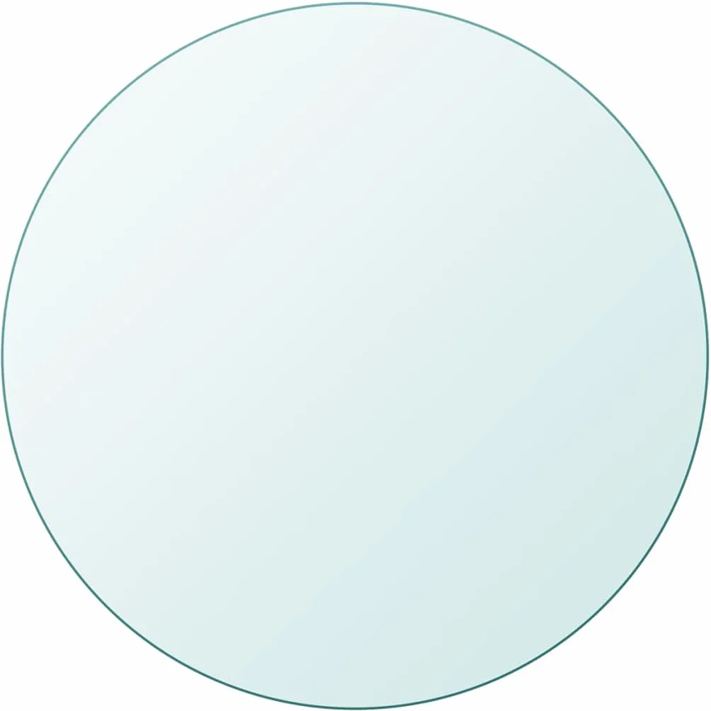 vidaXL Plateau de Table, Ø 600 mm, Verre Trempé, sans Montage, Transparent, Rond, 8 mm d’Épaisseur, Protection de Remplacement, Plateau de Table Robuste