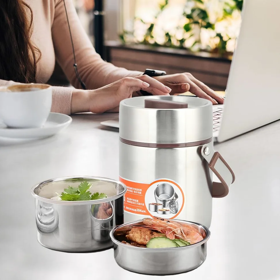 Thermique pour aliments et boissons chauds, boîte à lunch Récipient isotherme pour aliments Bocal sous vide Grande capacité en acier inoxydable Bento Flask Soup Garder au chaud Bouche large(1.6L)
