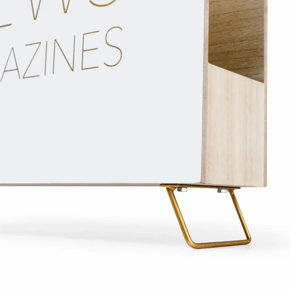 Balvi Porte-revues News Couleur blanc Pour les magazines, catalogues et journaux Avec poignée Bois MD