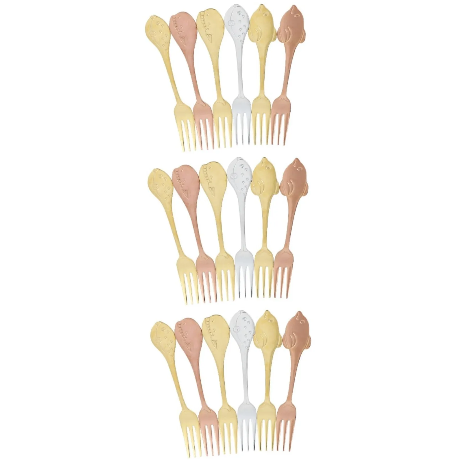 DECHOUS 18pièces Six Fourchettes à Dessert Acier Poignée Longue Pour Fruits Salades Et Apéritifs Pour Et Design Élégant