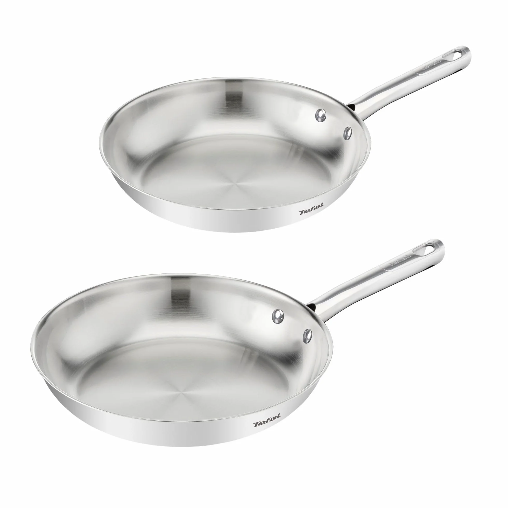 Tefal Duetto On, Batterie de 2poêles 24/28cm, Inox de qualité supérieure, Garantie de 10ans, Résultats croustillants, B866S234