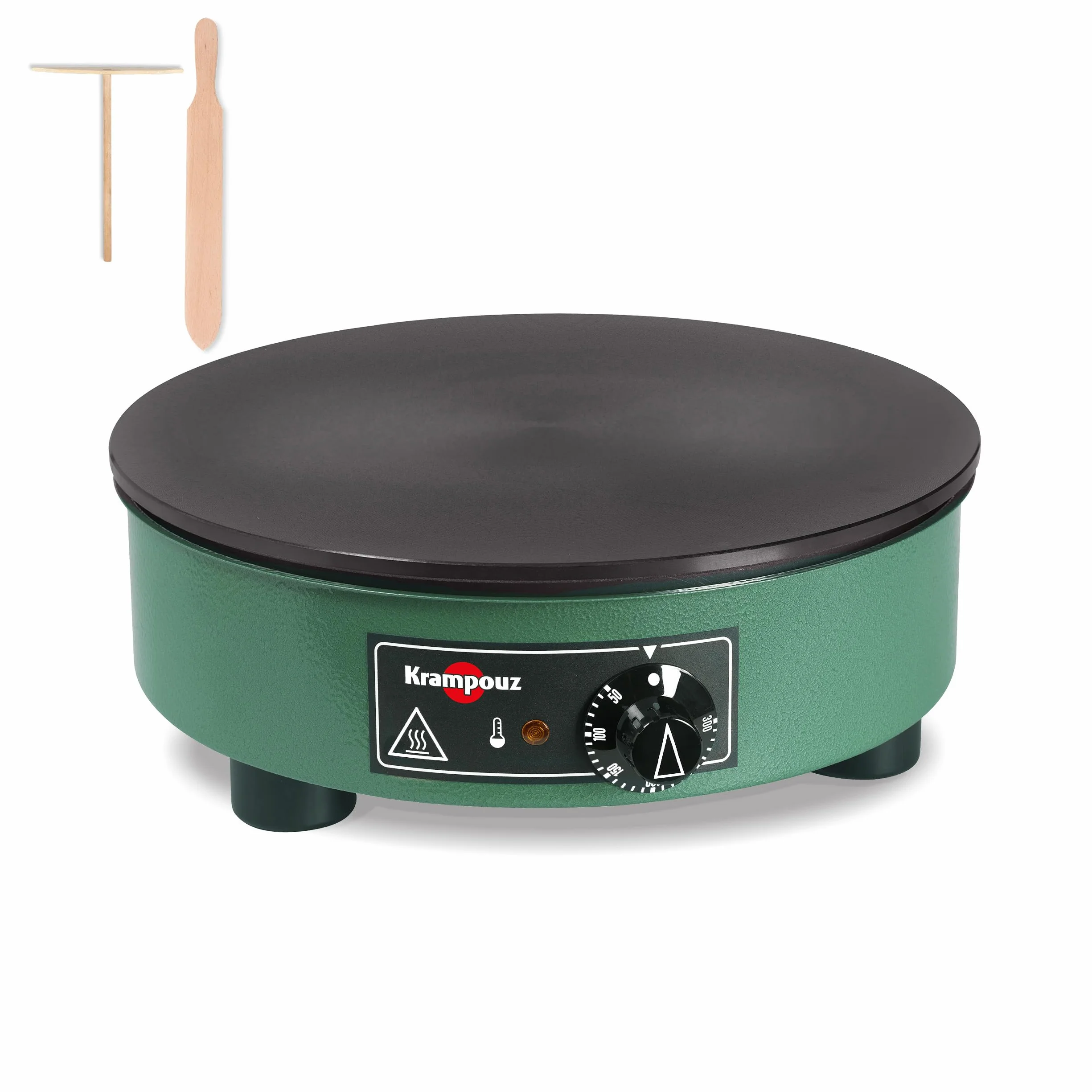 KRAMPOUZ Crêpière Électrique BILLIG - Plaque en Fonte Usinée Diamètre 35 cm - 220-240 Volts et 2500 Watts - Véritable Crêpière Traditionnelle Bretonne Familiale - Fabriquée en France - Réf CEBPA3AO-KR