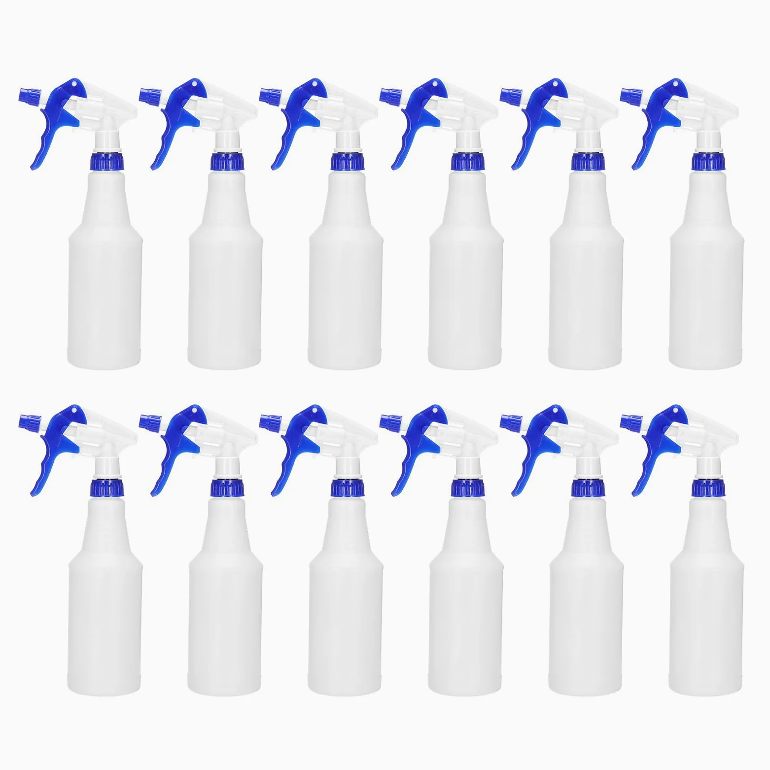 PATIKIL Lot de 12 vaporisateurs en plastique de 473,6 g, buse réglable, anti-fuite, vaporisateurs vides pour solutions de nettoyage des plantes, cheveux, bleu
