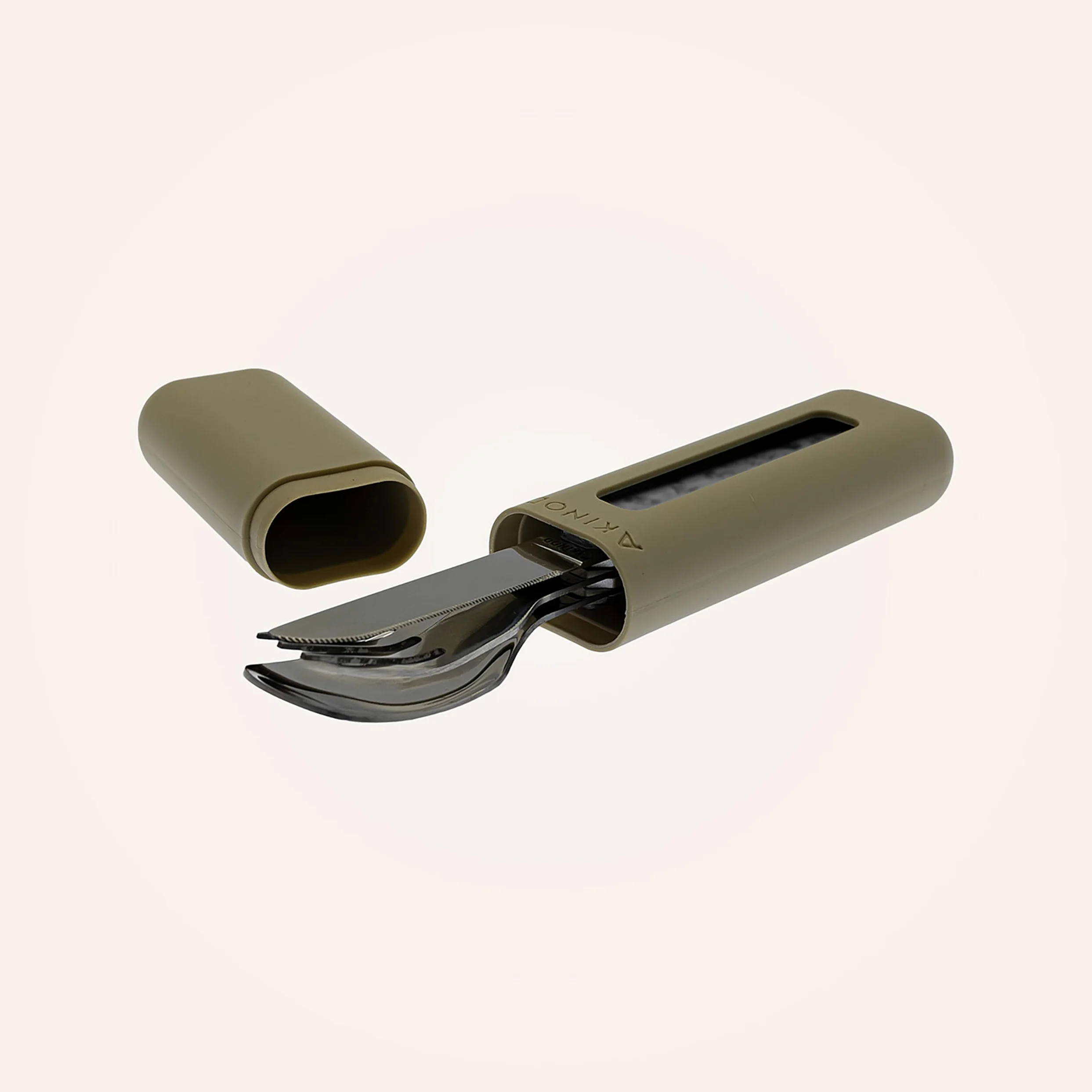 Akinod - Couverts 12:34 - Fourchette + Couteau + Cuillère - Assemblage Aimanté - Couverts en Acier Inoxydable Nomades, Compacts, Durables et Élégants - Aluminium bleu