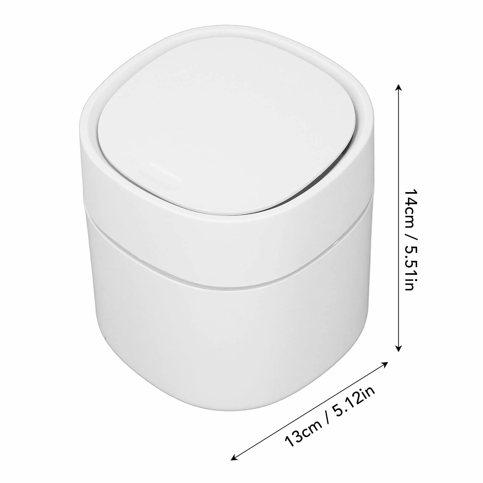 Mini Poubelle de Bureau, Petite Poubelle de Table compacte avec Couvercle ABS pour Rangement déchets, Design élégant pour comptoir, Bureau et Voiture, Blanc