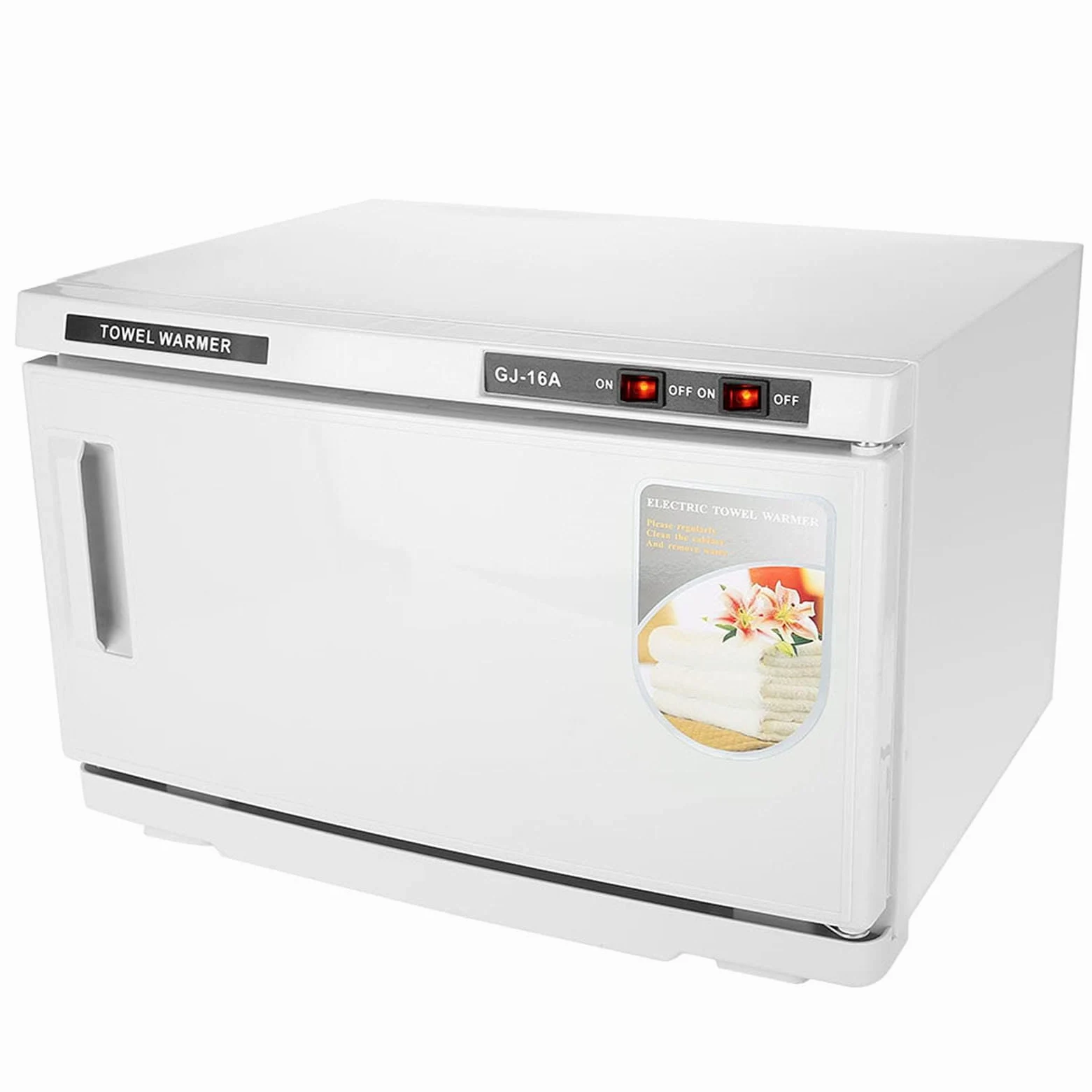Chauffe-serviette UV 16L, 2-en-1 serviette chaude pour armoire stérilisateur désinfection cosmétique compresse serviette avec contrôle de la température pour salon de beauté à domicile salon de coiffu