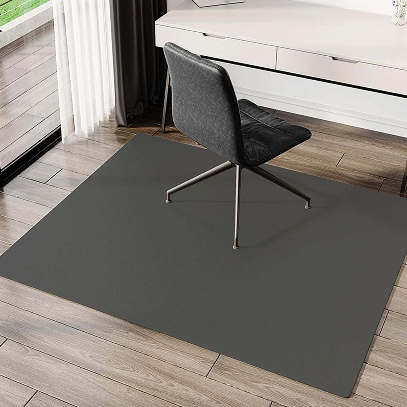 Tapis de chaise de bureau haute performance pour moquette et carrelage, imperméable, glisse facile, 50 x 120 cm, gris foncé, protection pour la maison et le bureau
