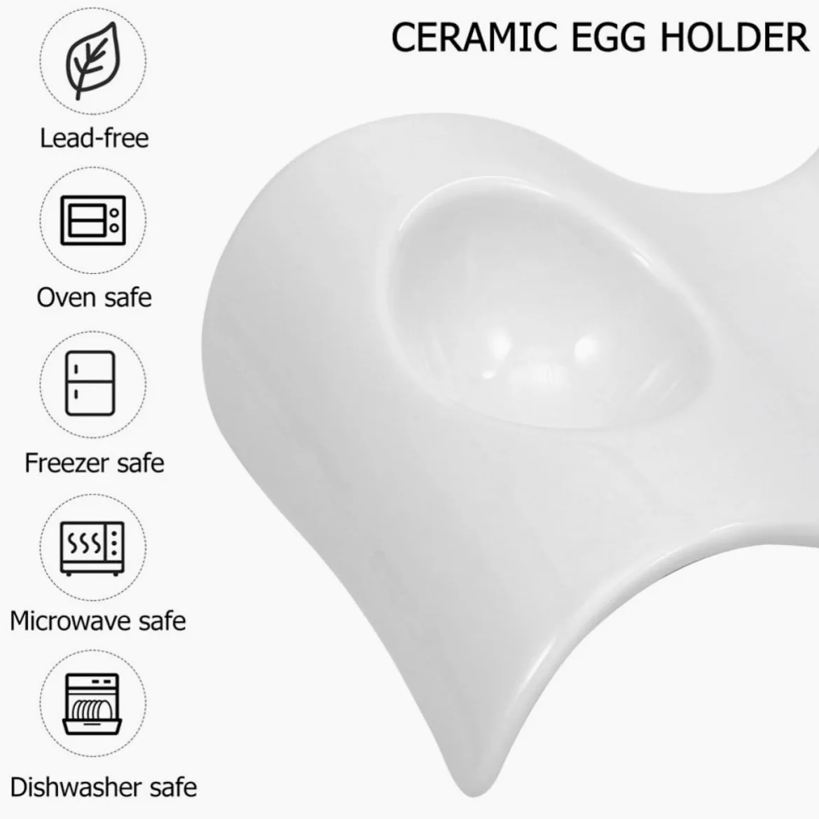 ibasenice Support à Œufs et Conservation des Œufs en Céramique 6 Pièces Blanc Coquetiers Élégants et Modernes Faciles à Nettoyer pour Petit-déjeuner