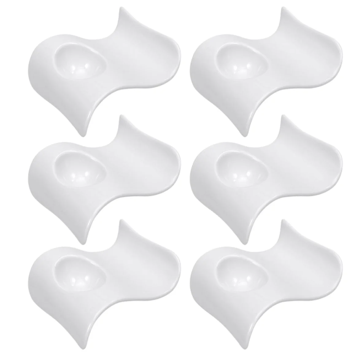 ibasenice Support à Œufs et Conservation des Œufs en Céramique 6 Pièces Blanc Coquetiers Élégants et Modernes Faciles à Nettoyer pour Petit-déjeuner