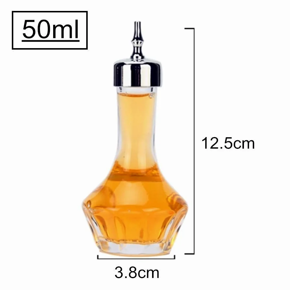 Bitters Lot de 6 bouteilles en verre avec bouchon Dasher, outil de bar professionnel pour faire des cocktails 50 ml