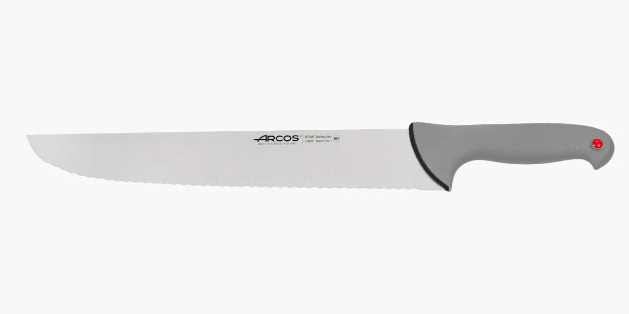 Arcos Couteau Pêcheur Lame Dentelée Acier Inoxydable NITRUM 35 cm Manche Ergonomique Antidérapant Idéal Poisson Série Colour Prof