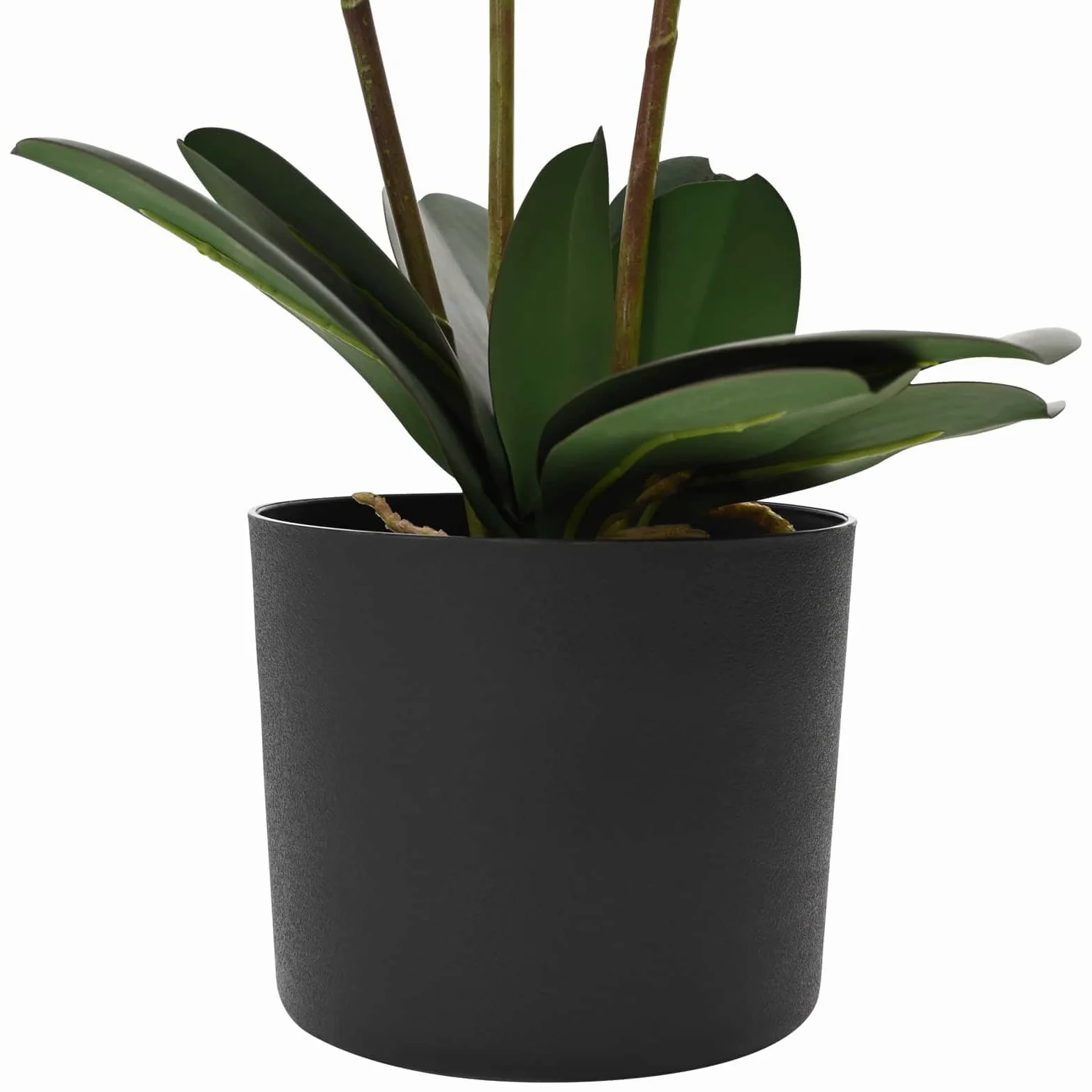 Plante d'orchidée artificielle avec pot rose - 45 x 15 x 65 cm - Fleur décorative en soie pour salon, chambre à coucher, entrée - Facile d'entretien