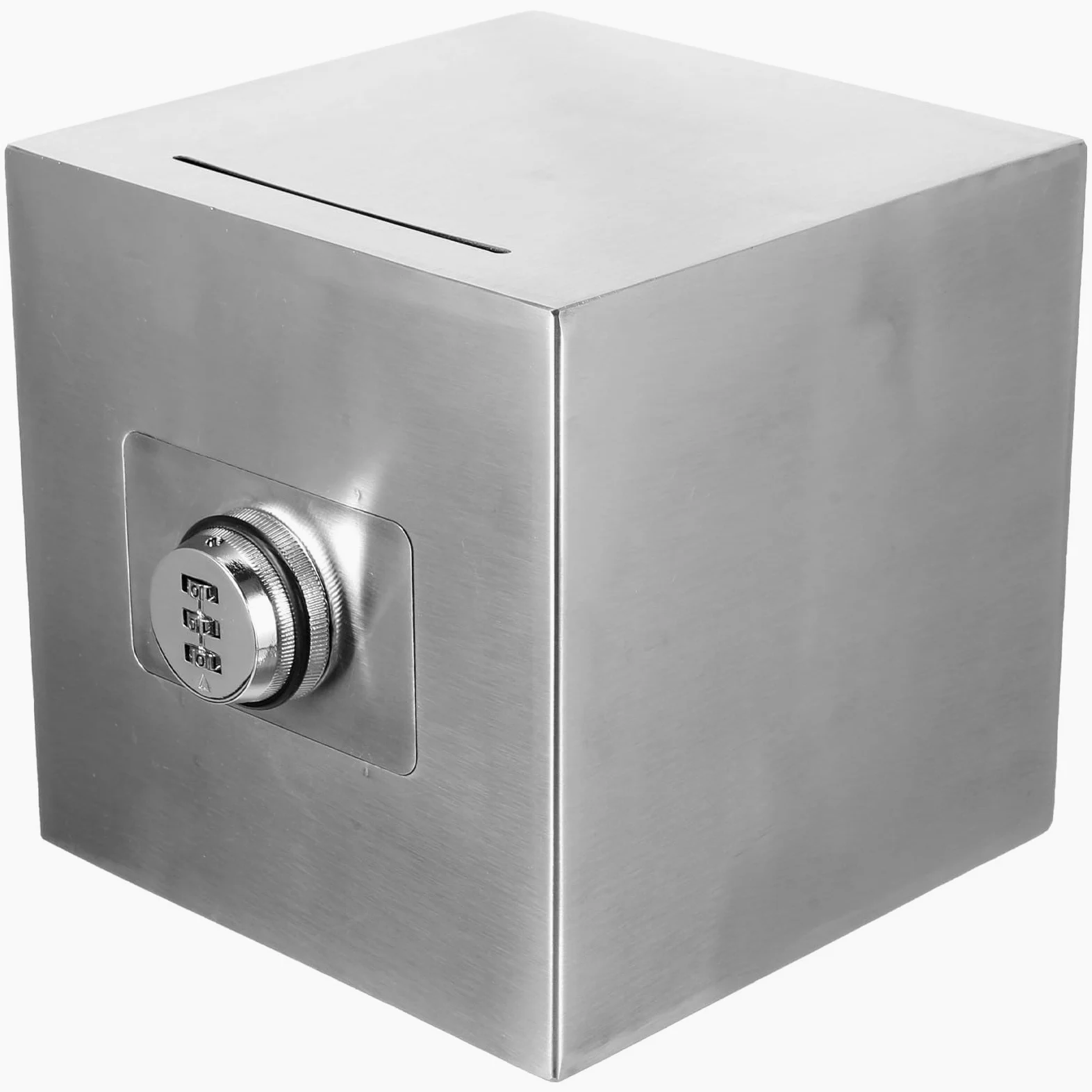 Artibetter Tirelire en Acier Inoxydable avec Cadenas, Boîte de Rangement Facile à Utiliser, Banque D'épargne pour Garçon et Filles et Adolescents, Coffre-Fort Sécurisé Argenté
