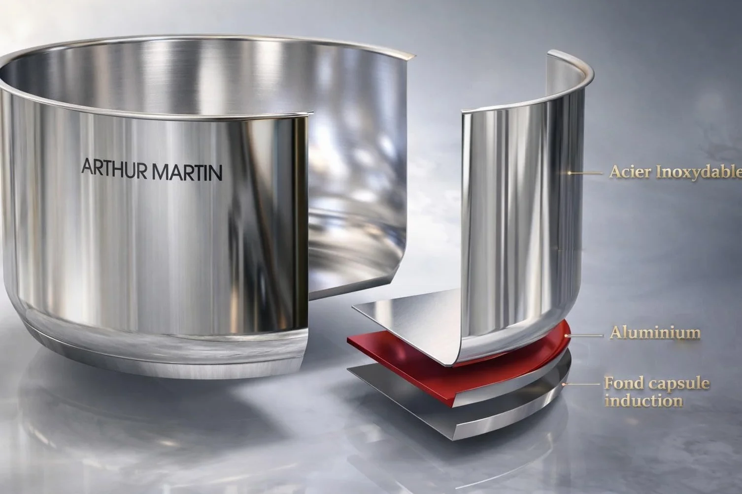 Arthur Martin 5535 batterie 15 pcs inox, Acier Inoxydable, 9 x 26 x 5 cm