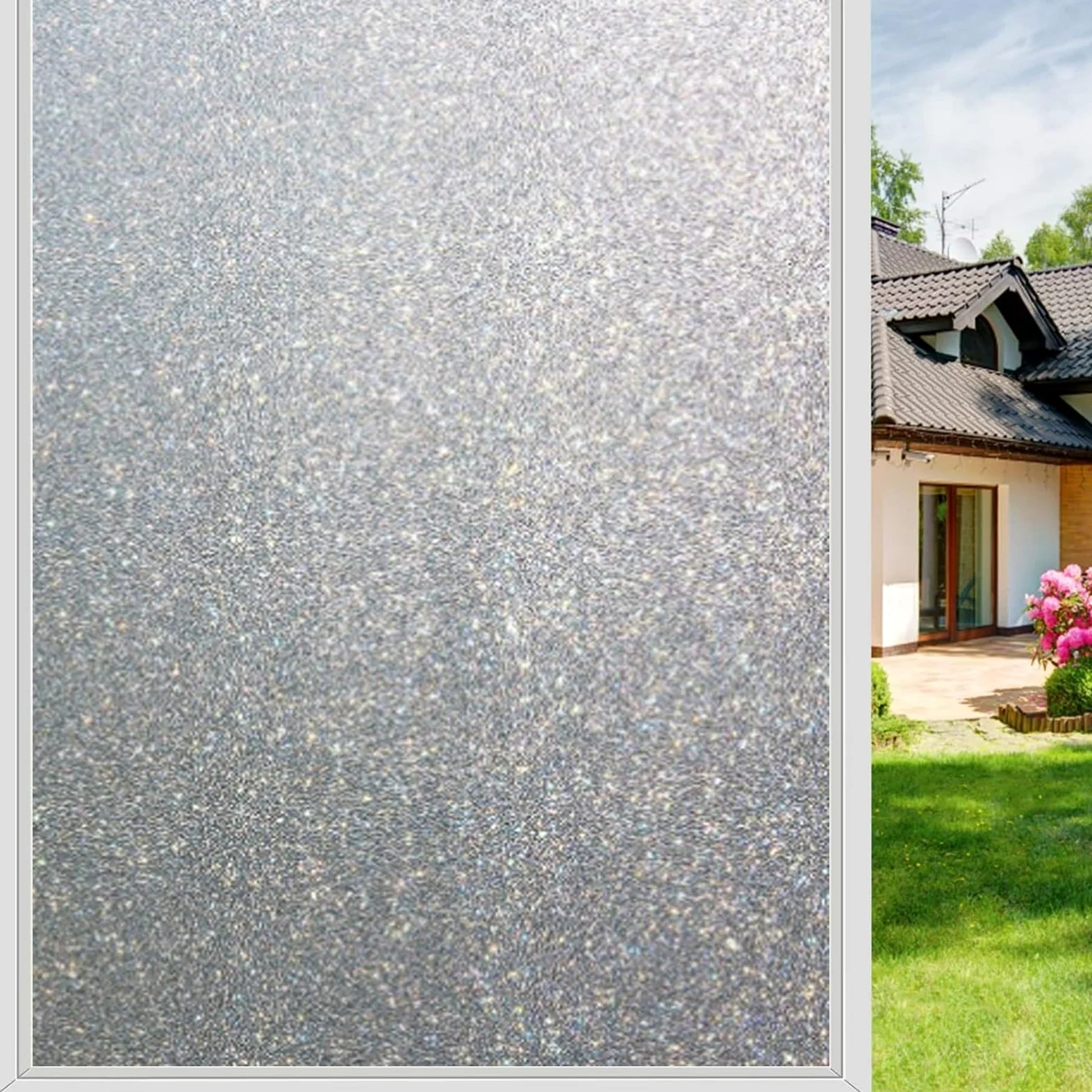 Film Électrostatique Vitre Brise Vue 70 x 200 cm Film Fenêtre Anti Regard Décoratif Electrostatique, Non-Adhésif Anti UV Protége Intimité pour Maison, Bureau, Givré
