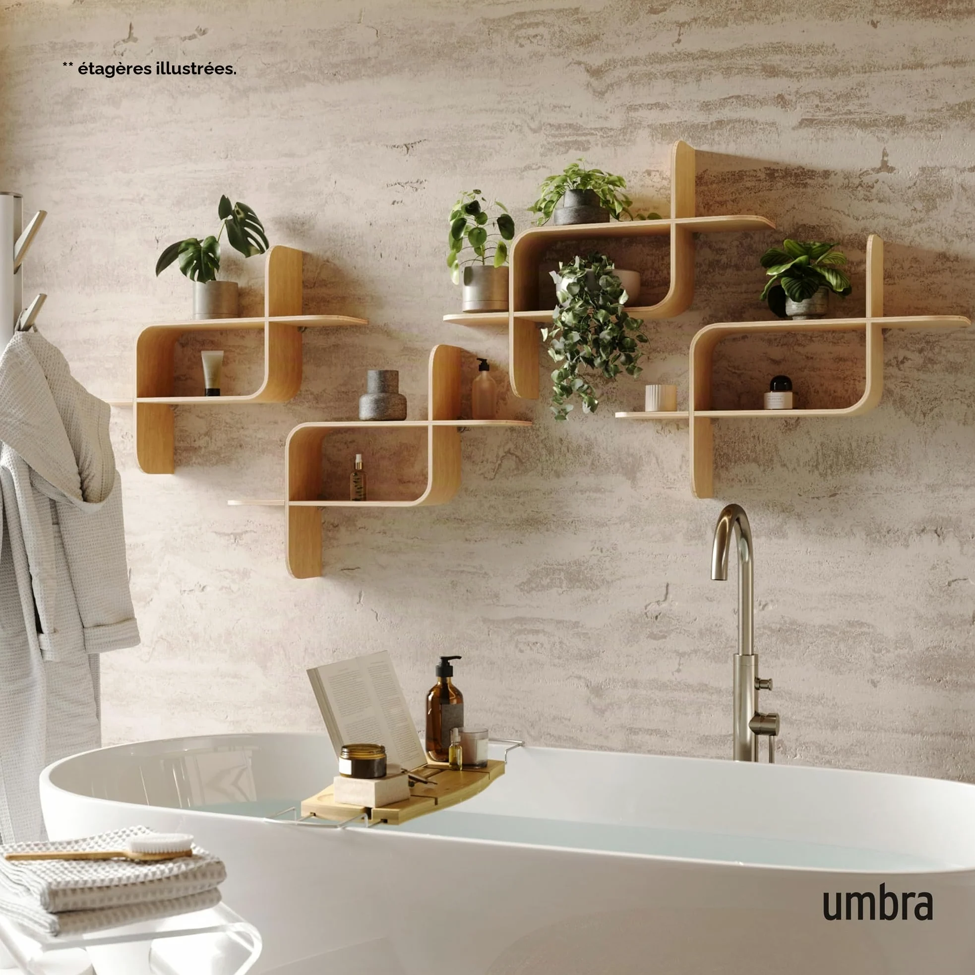 Umbra Montage Étagère Murale, Naturel