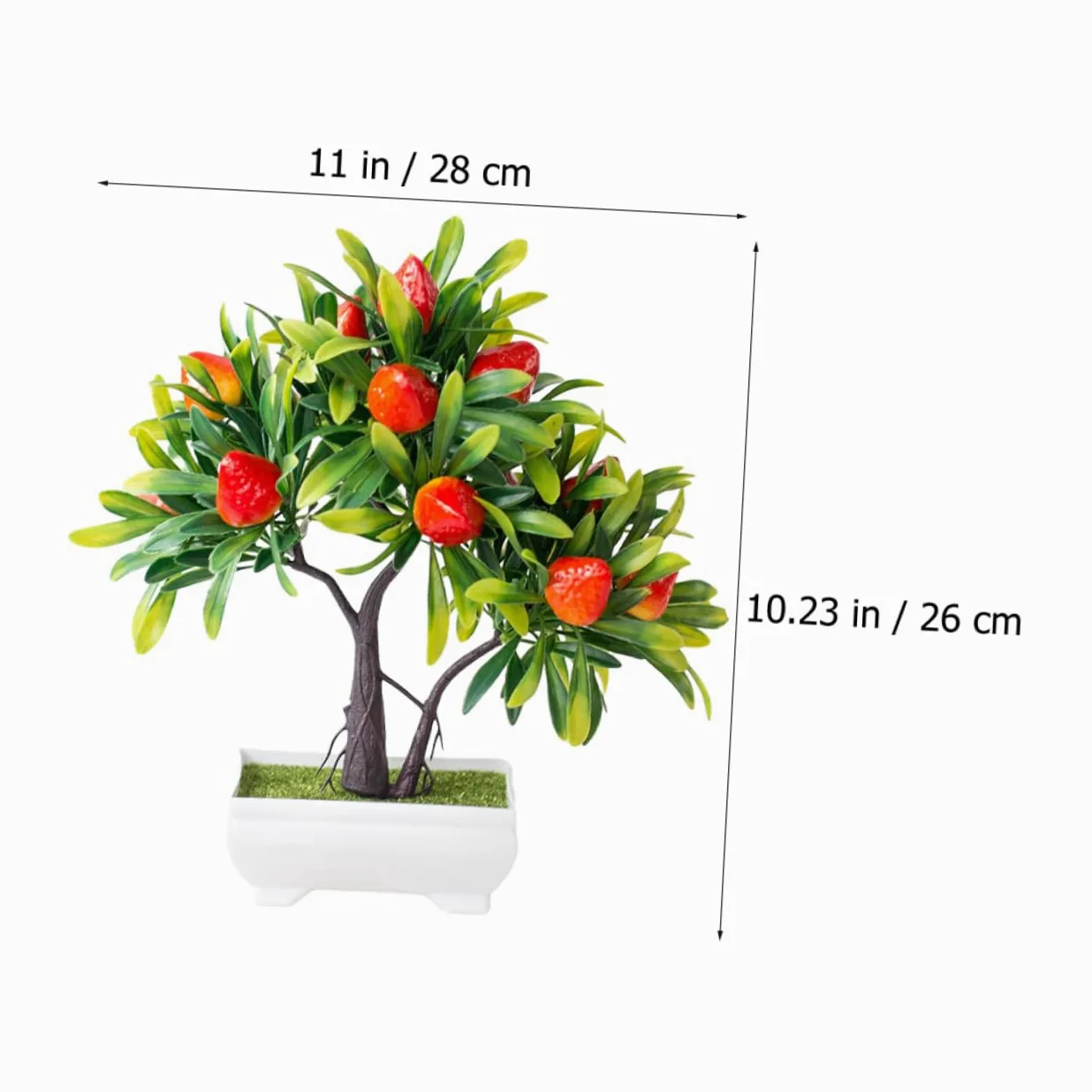 ABOOFAN 2 Pièces Simulation bonsaï arbousier Plantes artificielles Plantes d'intérieur fraisiers artificiels décor d'arbre aux Fraises Ornement Décoration de Bureau Faux arbousier Fruit