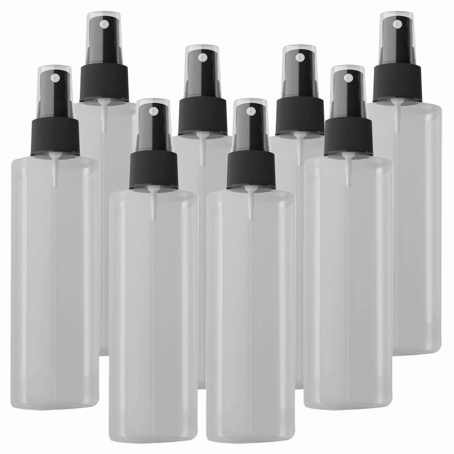 24 pièces 200ml Transparent flacons vaporisateurs vides en plastique de Avec Sprayer Noir，pour Nettoyage Cuisine Jardin Arroser Les Plantes Plante Vaporisateur Eau