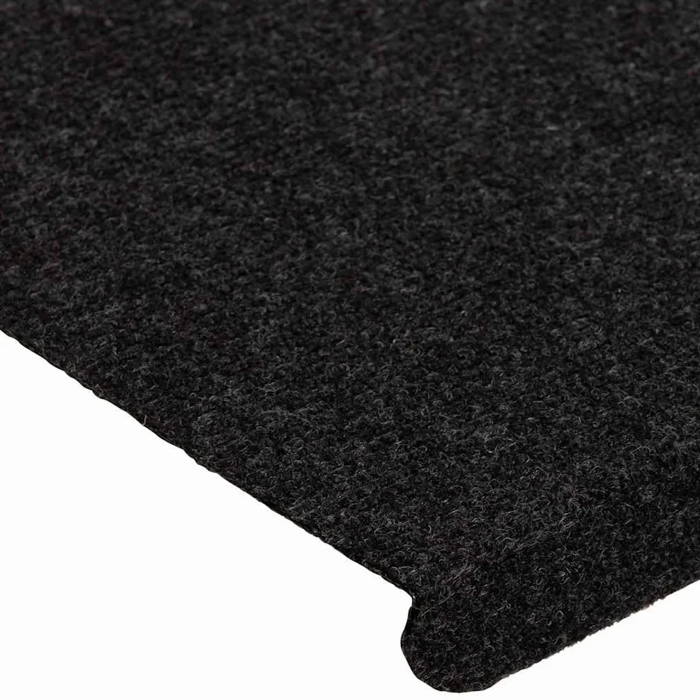 vidaXL Tapis d'Escalier Auto-adhésifs 15 pcs, Protections d'Escalier Antidérapantes, Moquettes de Marches, Couvre-marches, 65x24,5x3,5 cm Noir