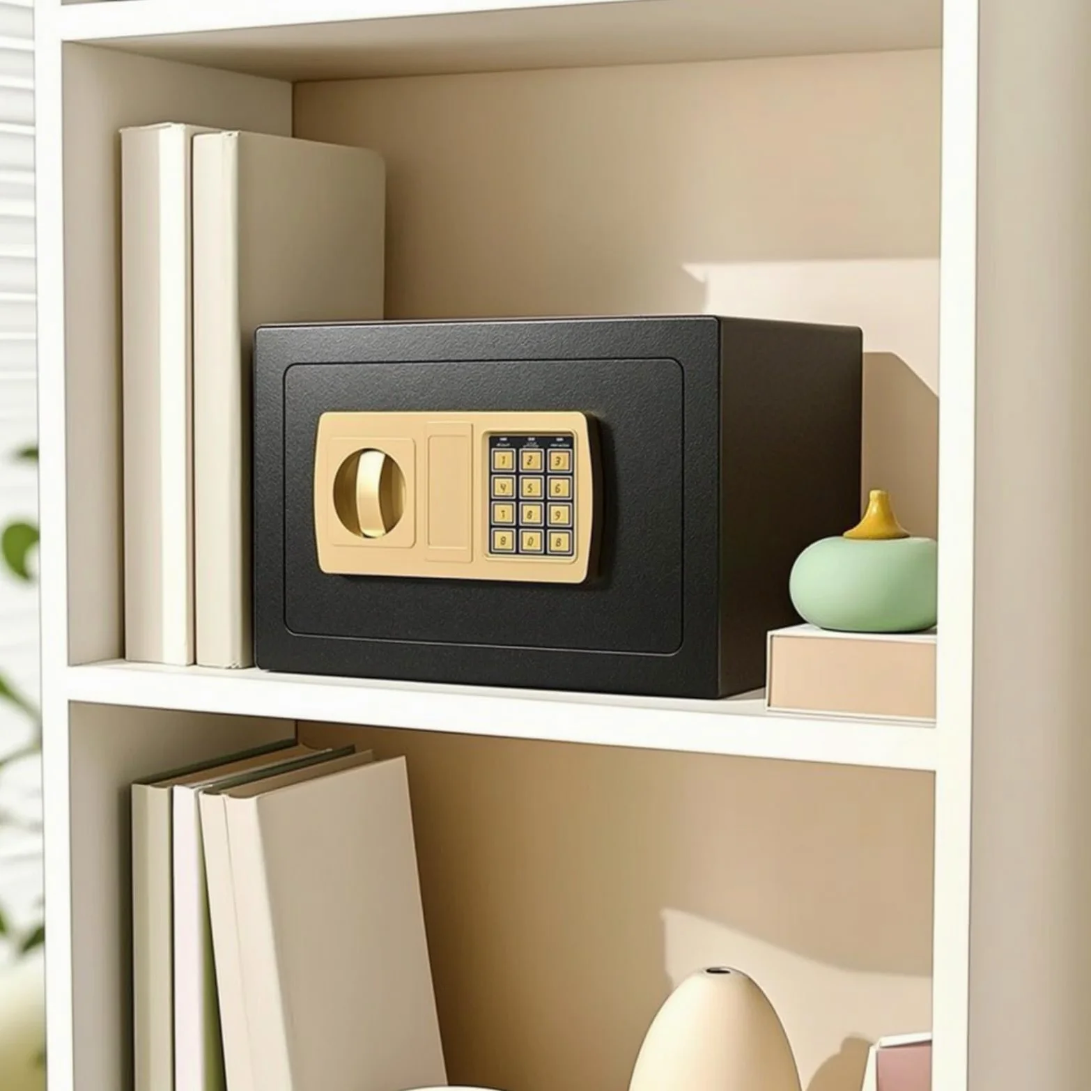 Tirelire Coffre-Fort Métallique Mini Coffre-Fort Sécurisé Caisse pour Enfants, 20E Noir, Modèle Standard sans Fente