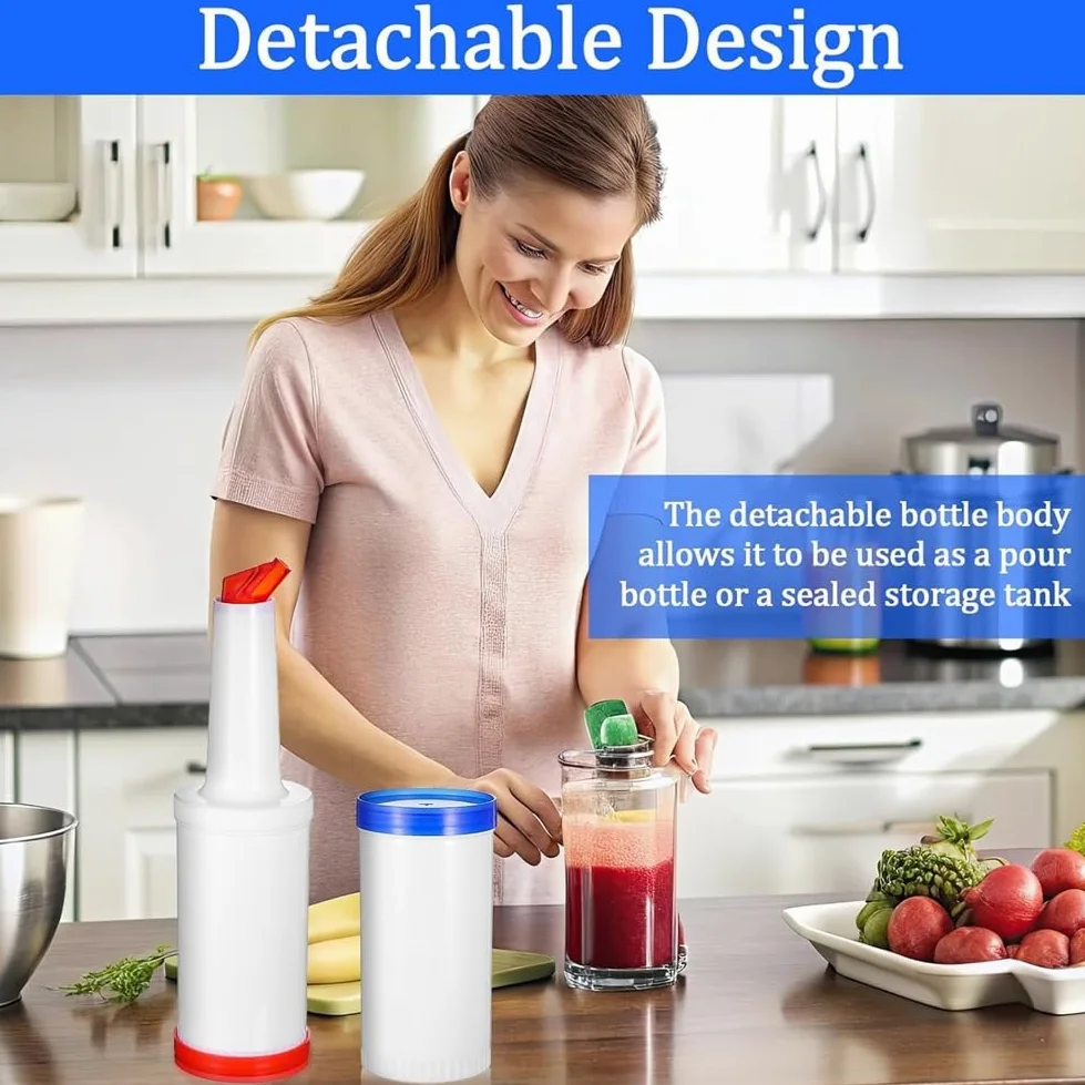 Ensemble de 6 Bouteilles de Jus Professionnelles pour Bar - Becs Verseurs de Jus de 0,9 Pinte pour Barman, Contenants de Stockage et de Versement