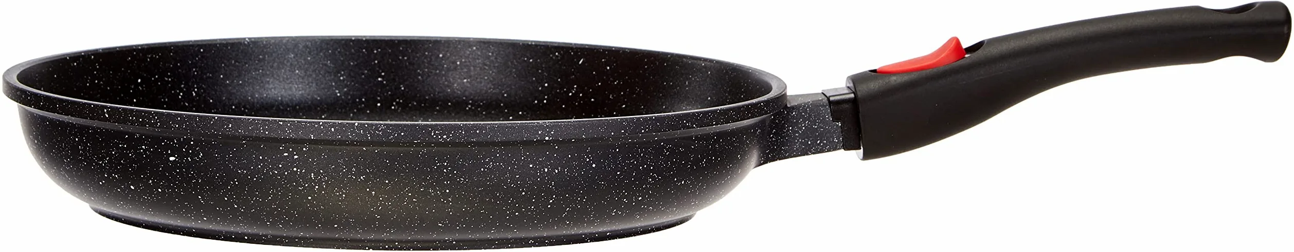 Kamberg - Poêle 30 cm - Manche Amovible - Fonte d'Aluminium - Revêtement Type Pierre - Tous Feux dont Induction - Sans PFOA - 0008024, Noir