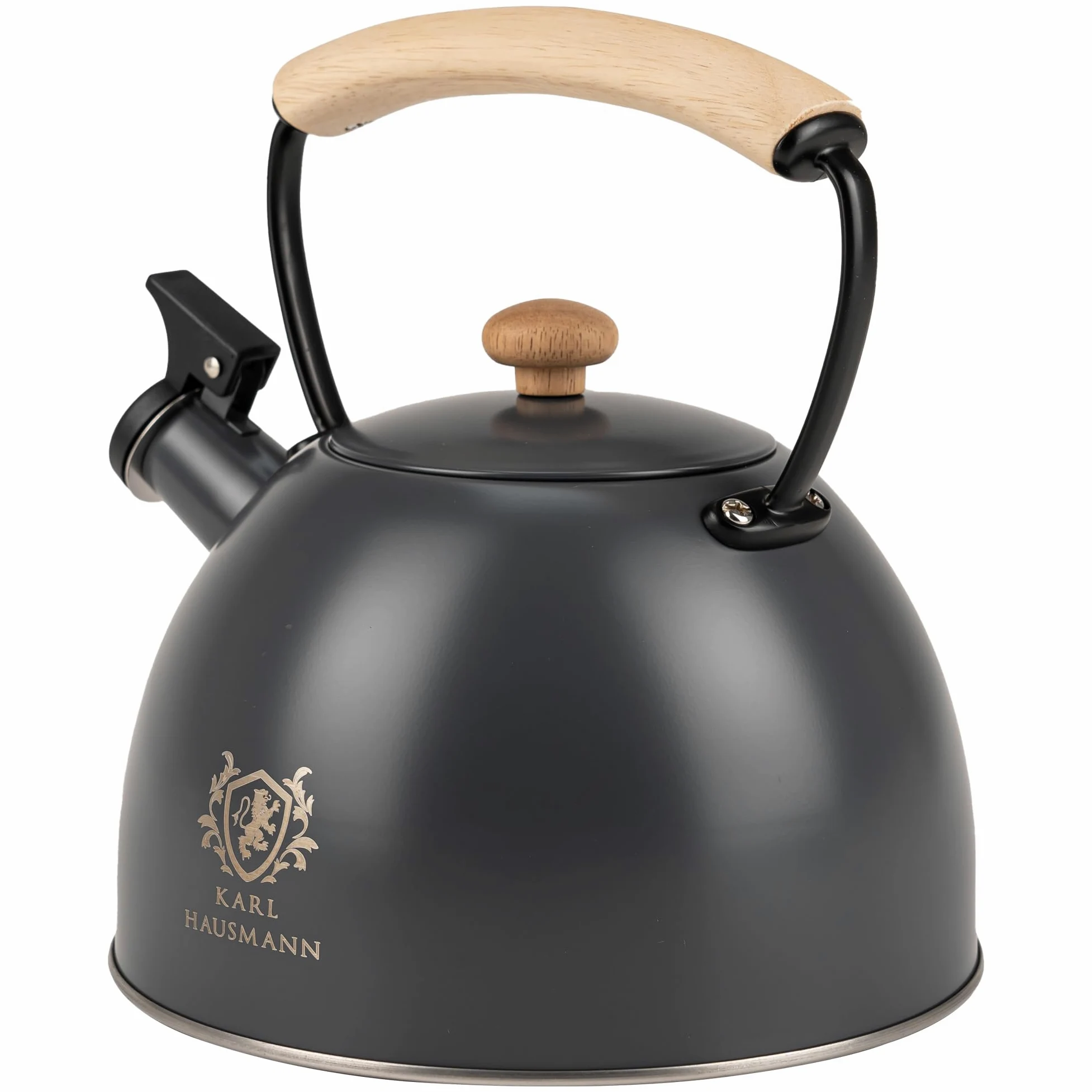 KARL HAUSMANN Bouilloire Induction 2,5L Inox avec Sifflante - Gris Theiere Cuisine pour Plaque Gaz, Vitrocéramique et Électrique - Grande Capacité Eau Chaude avec Couvercle Amovible