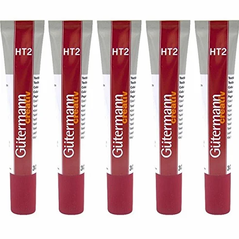 GÜTERMANN Lot de 5 Colles pour tissu HT2 30g transparent