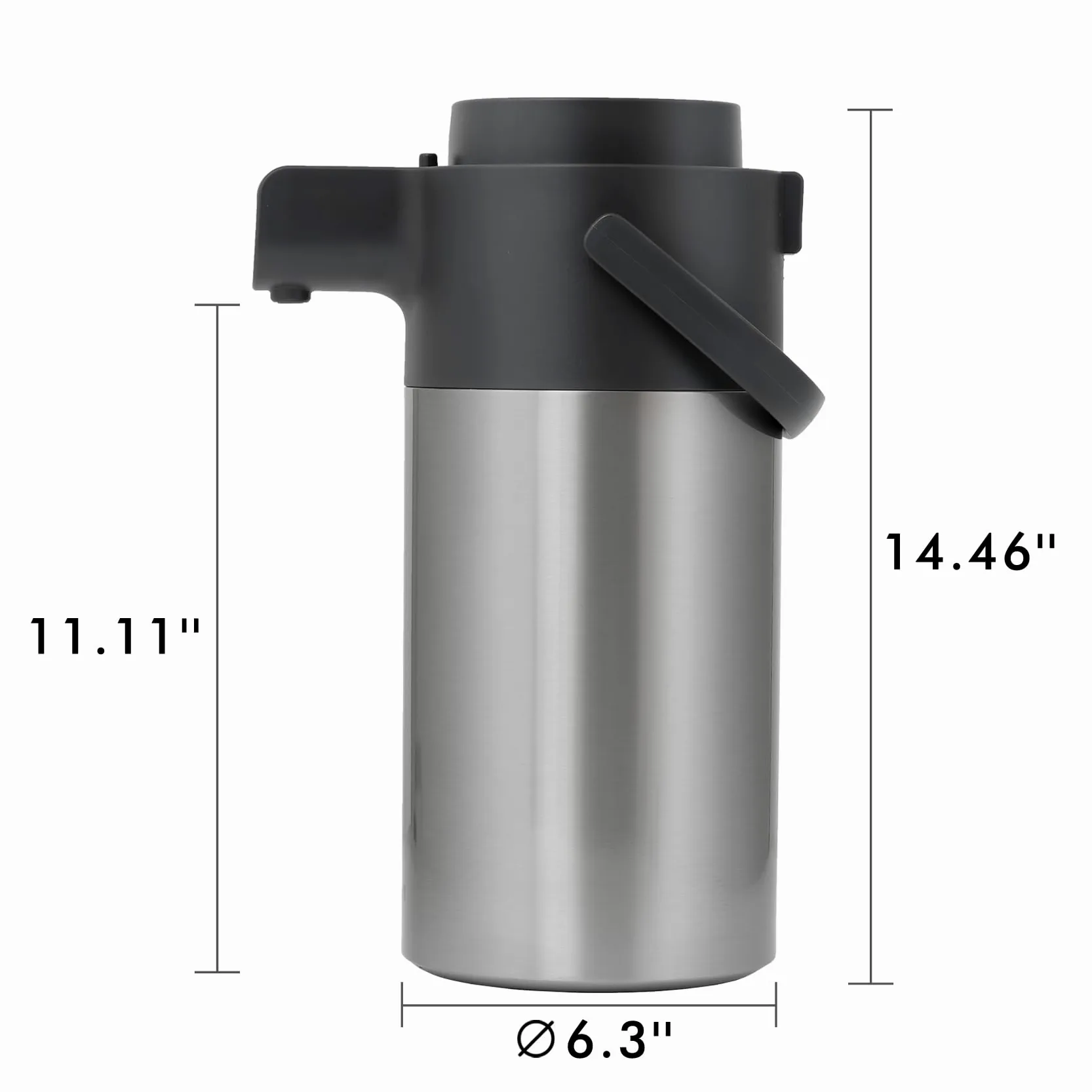 Tiken Distributeur de Café à Pompe Airpot - Carafe Isotherme 4L pour Boissons Chaudes - Thermos à Café en Acier Inoxydable