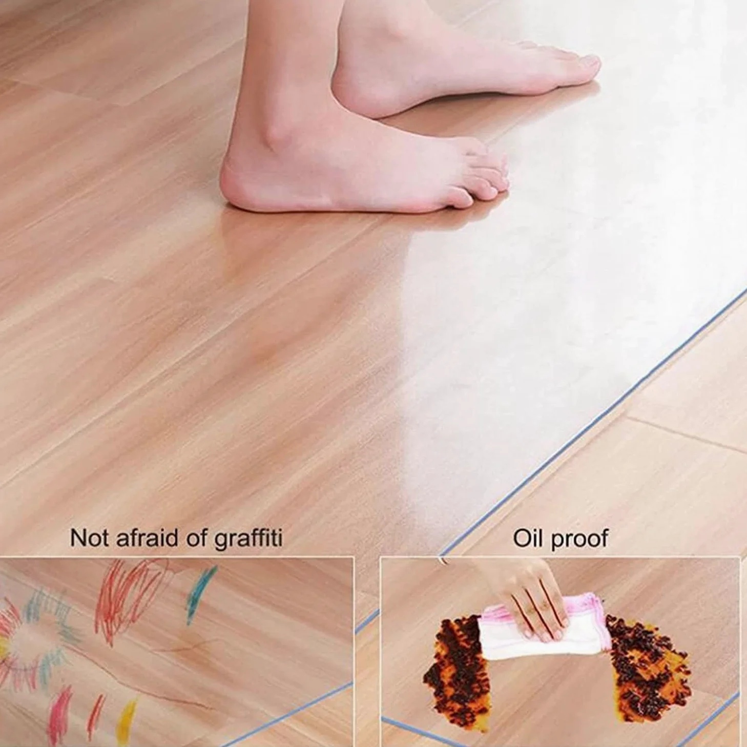 Tapis de protection transparent pour la maison et le bureau, antidérapant, anti-rayures, facile à nettoyer, tapis de chaise silencieux, plusieurs