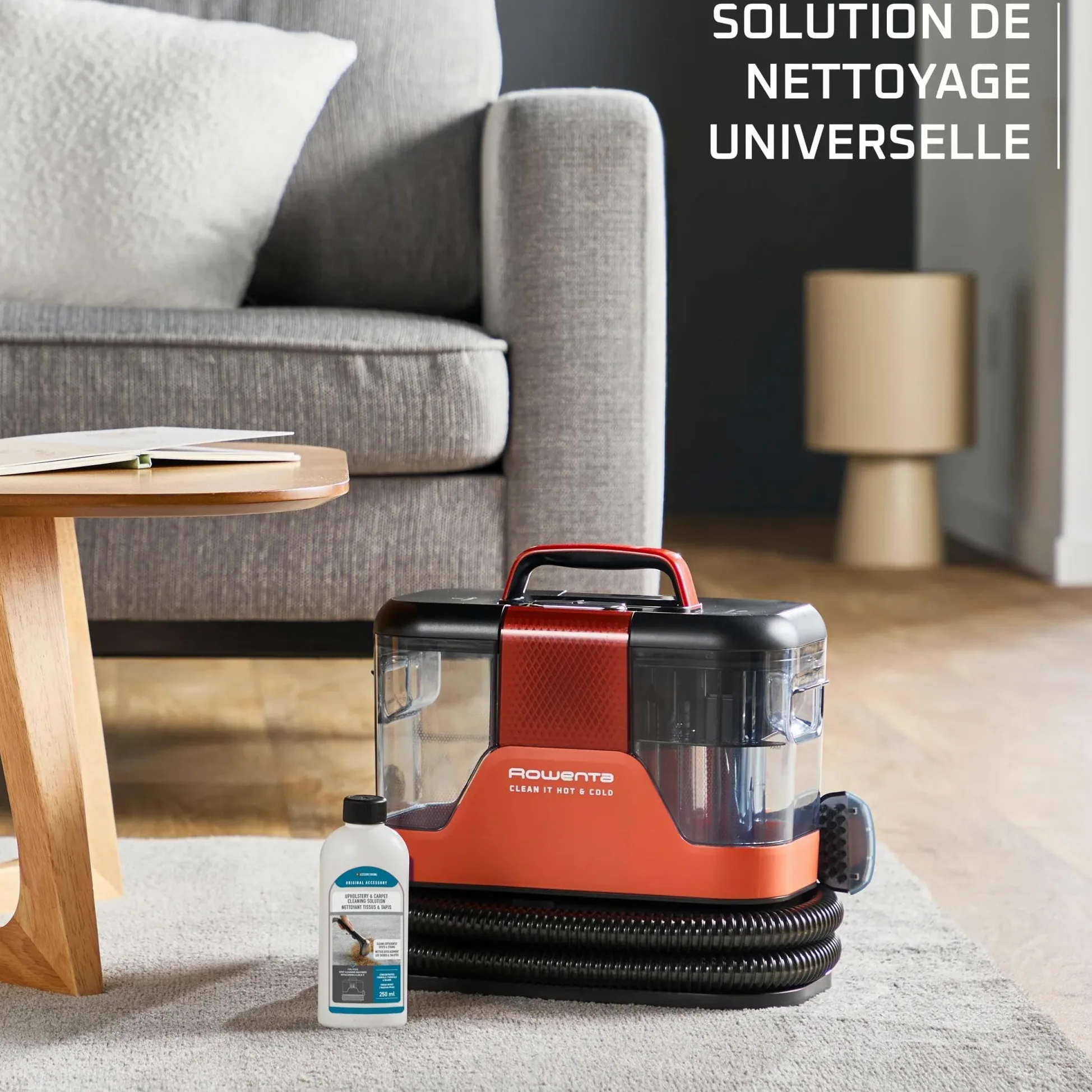 Rowenta Clean It Hot & Cold, Shampouineuse, Nettoyeur détacheur, Eau chaude & eau froide, 1 150 W, IN7011F0