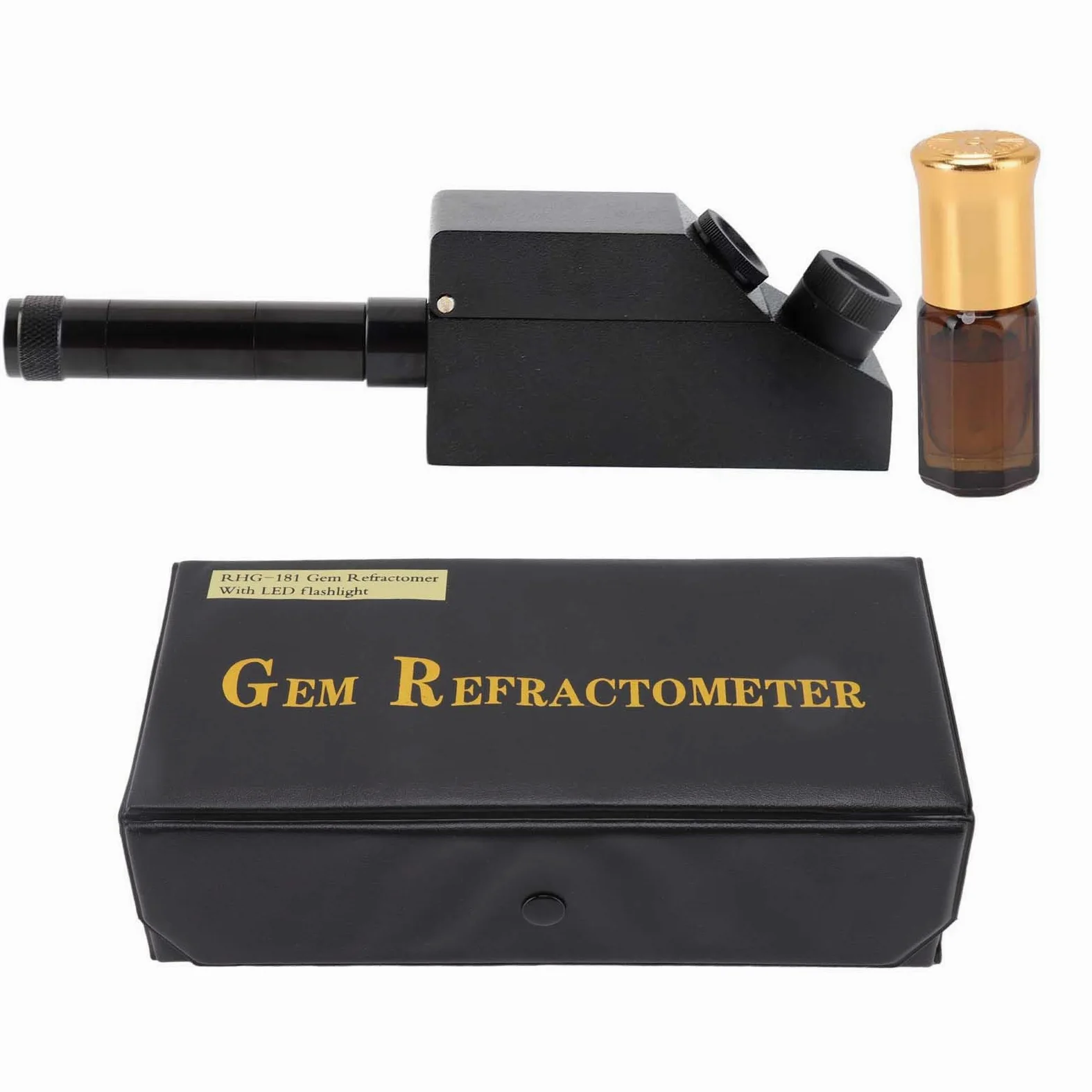 Fockety Réfractomètre, réfractomètre Professionnel de Haute précision pour Bijoux, Plage de Mesure 1,30 à 1,81, réfractomètre pour Bijoux pour identifier et authentifier Les